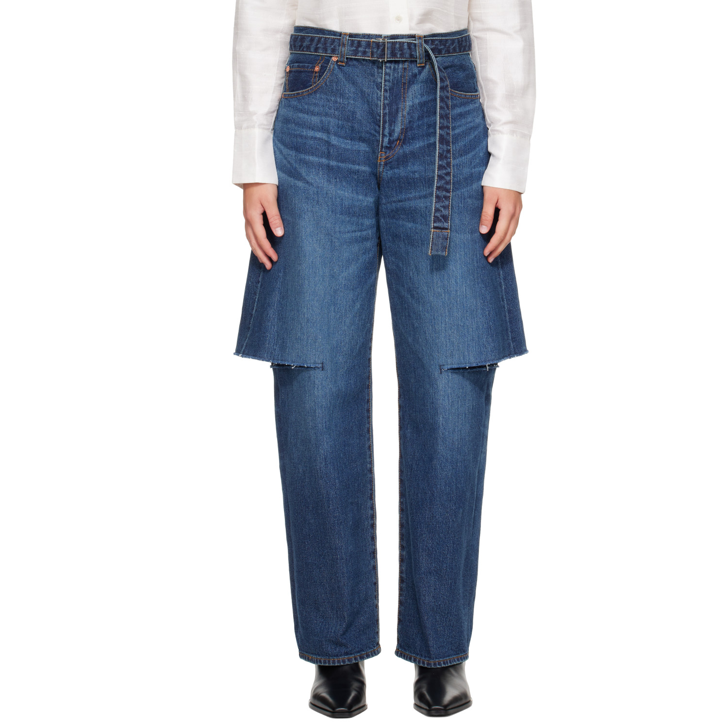 sacai Blue Belted Jeans