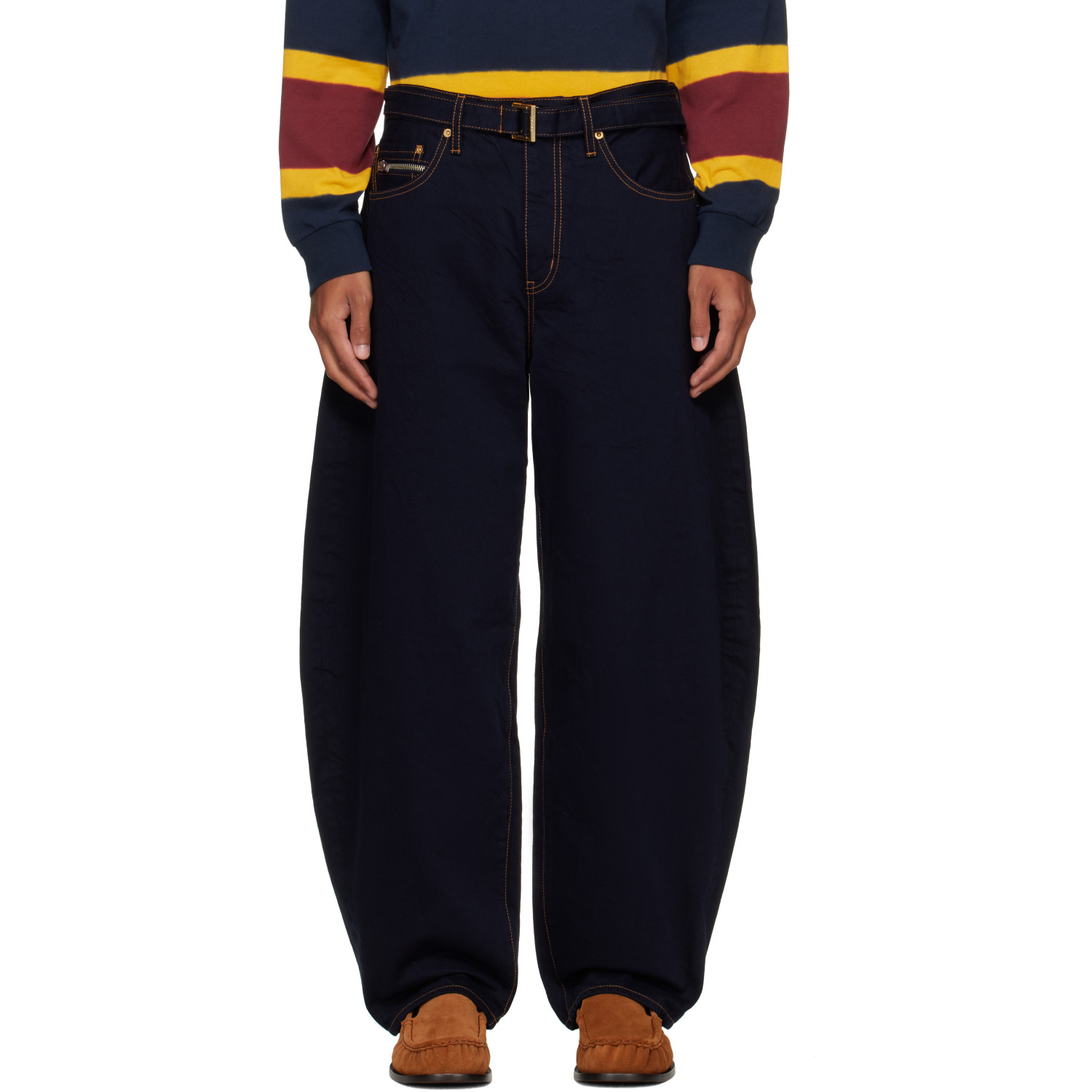 sacai Navy Belted Jeans