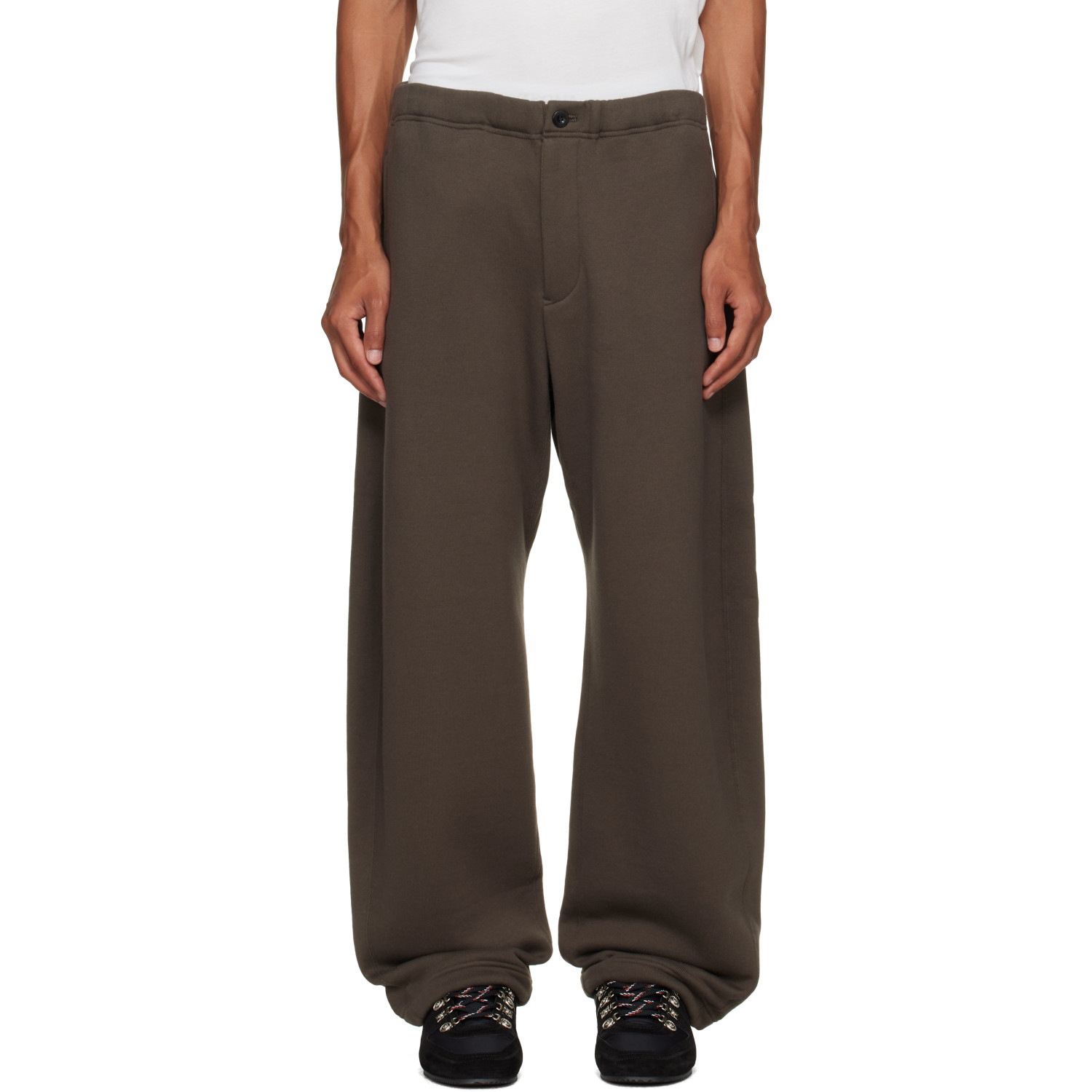 sacai Khaki Cotton Jersey Sweatpants