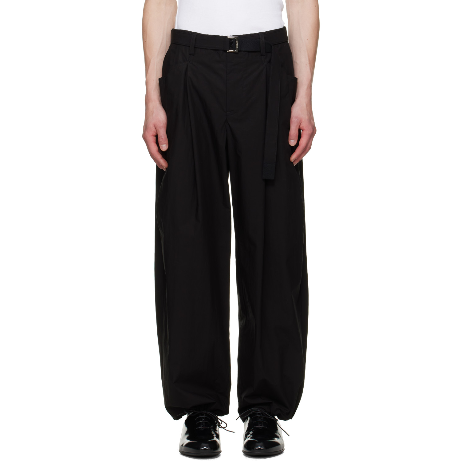 sacai Black Cotton Typewriter Trousers
