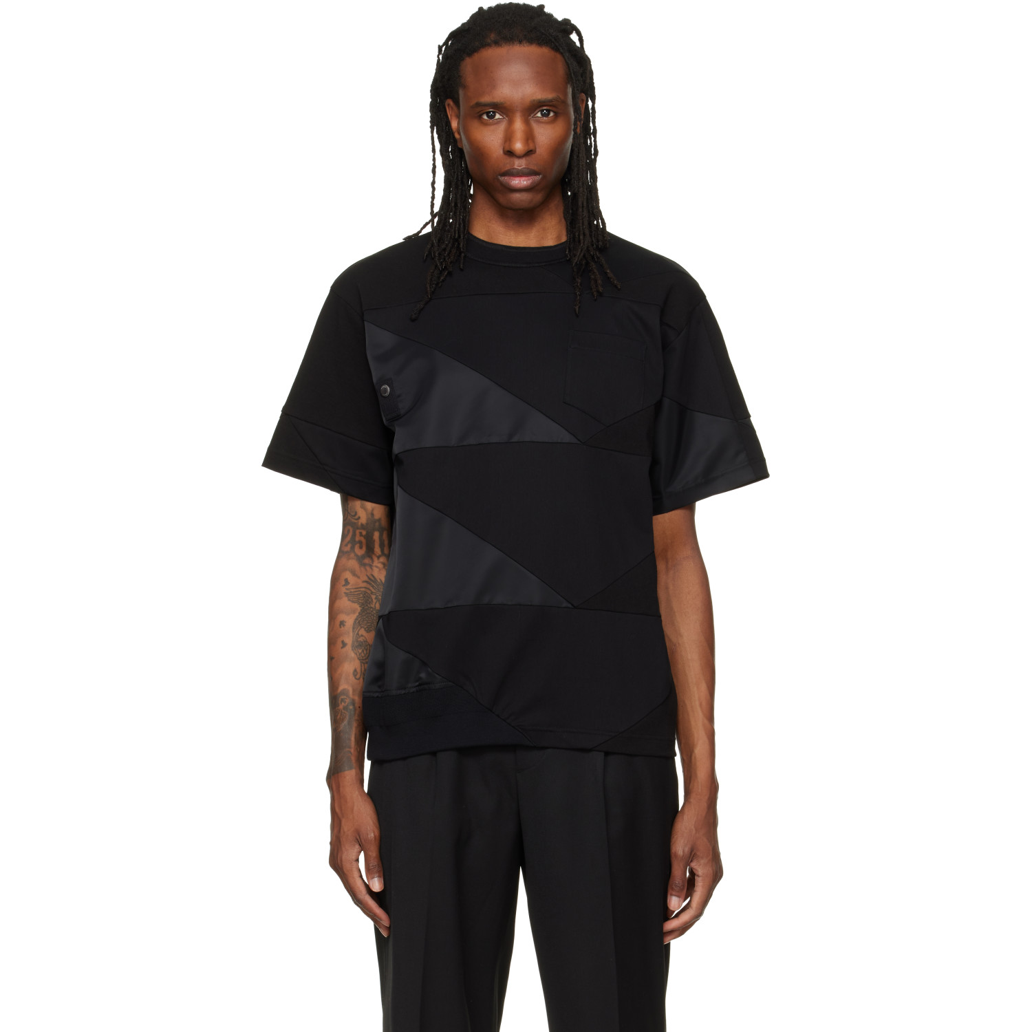 sacai Black A.P.C. Edition Quilts T-shirt