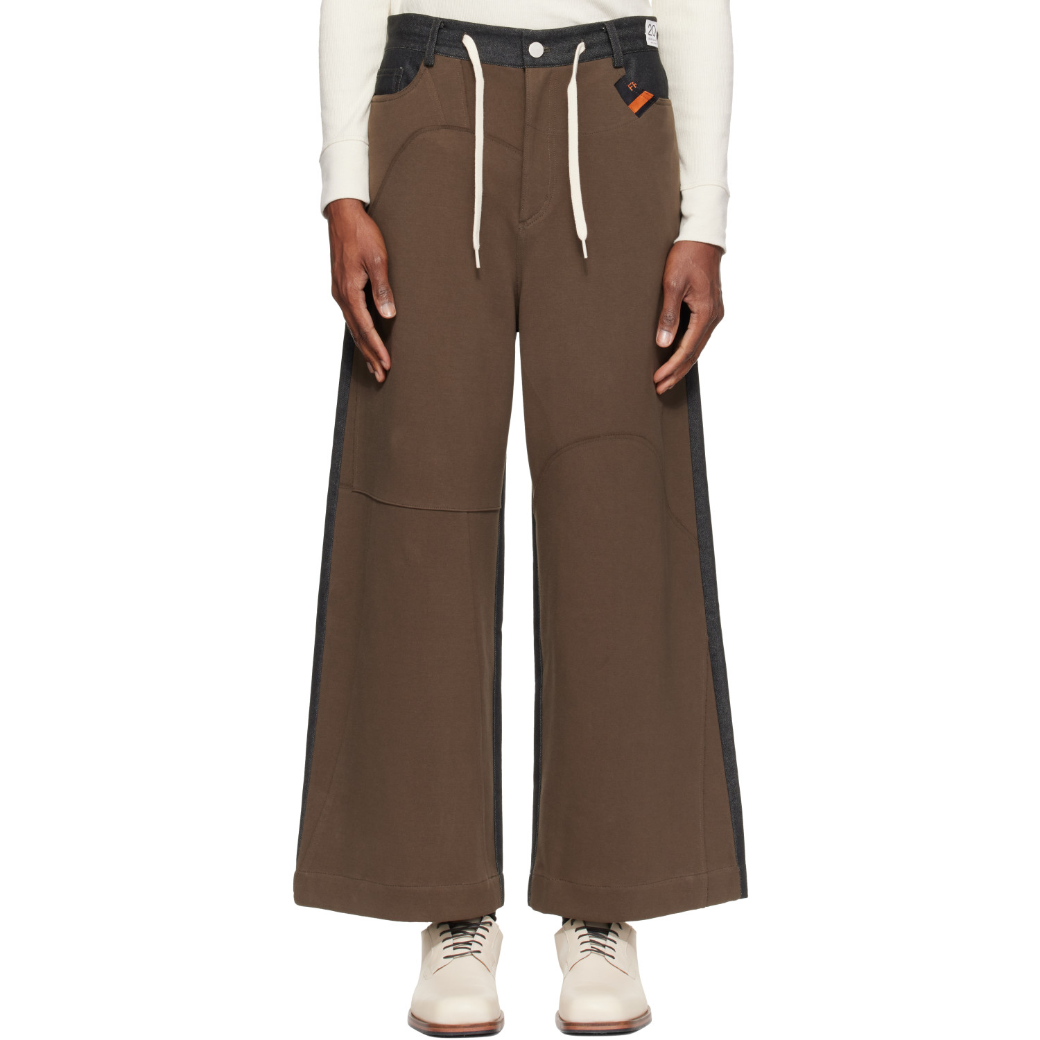 RE;CODE Khaki & Navy Puzzle-Patched Wide Trousers