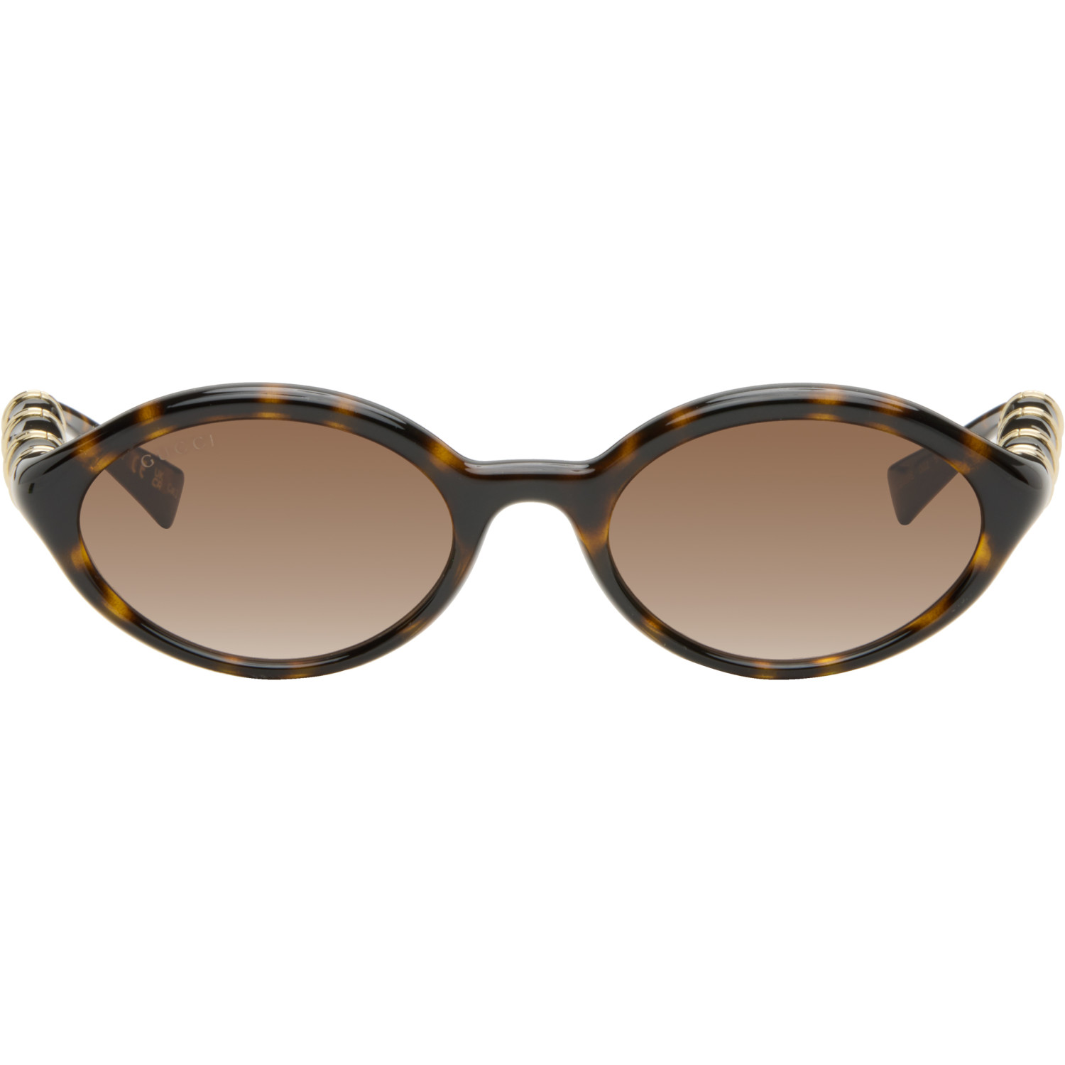 Gucci Brown Oval Frame Sunglasses