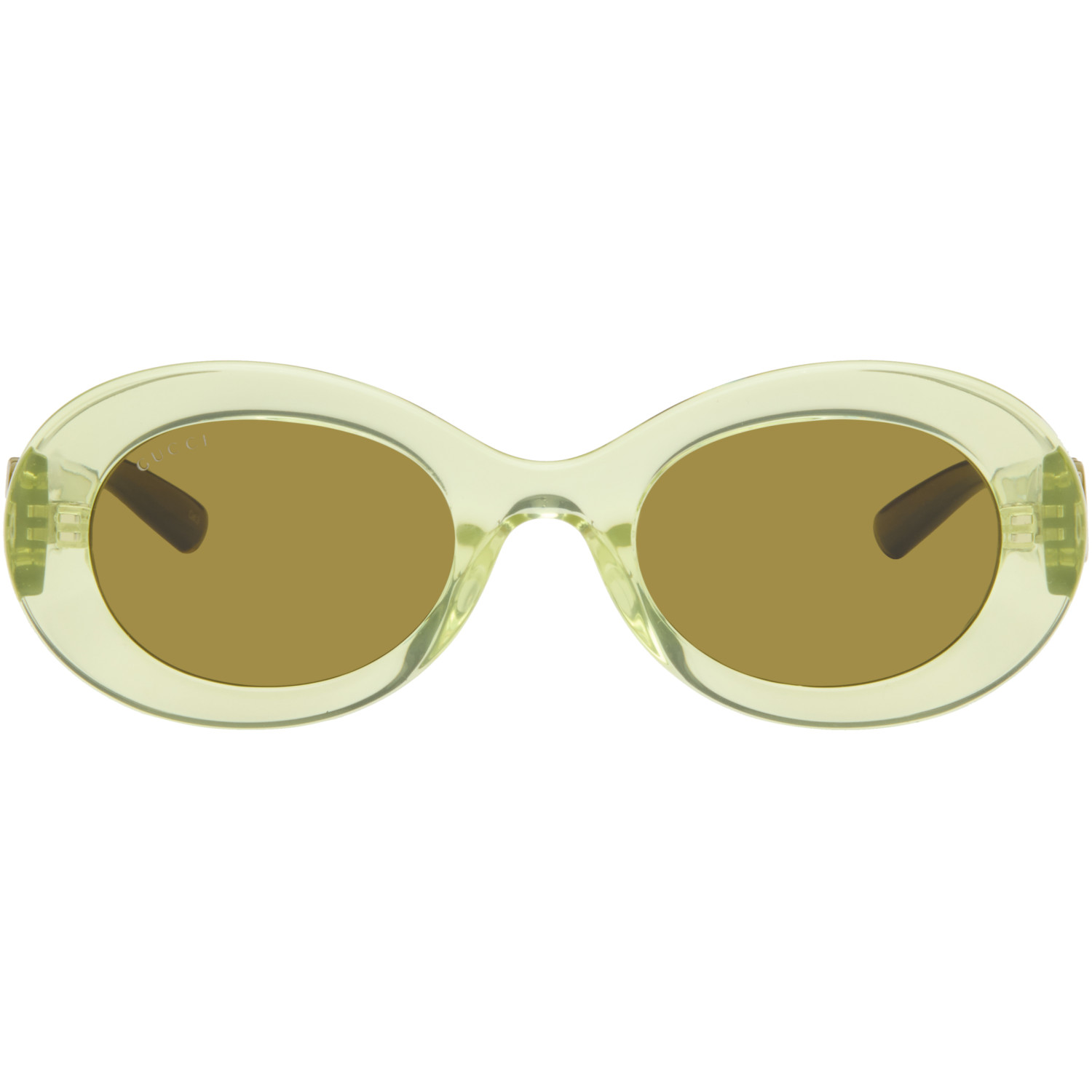 Gucci Green Oval Frame Sunglasses