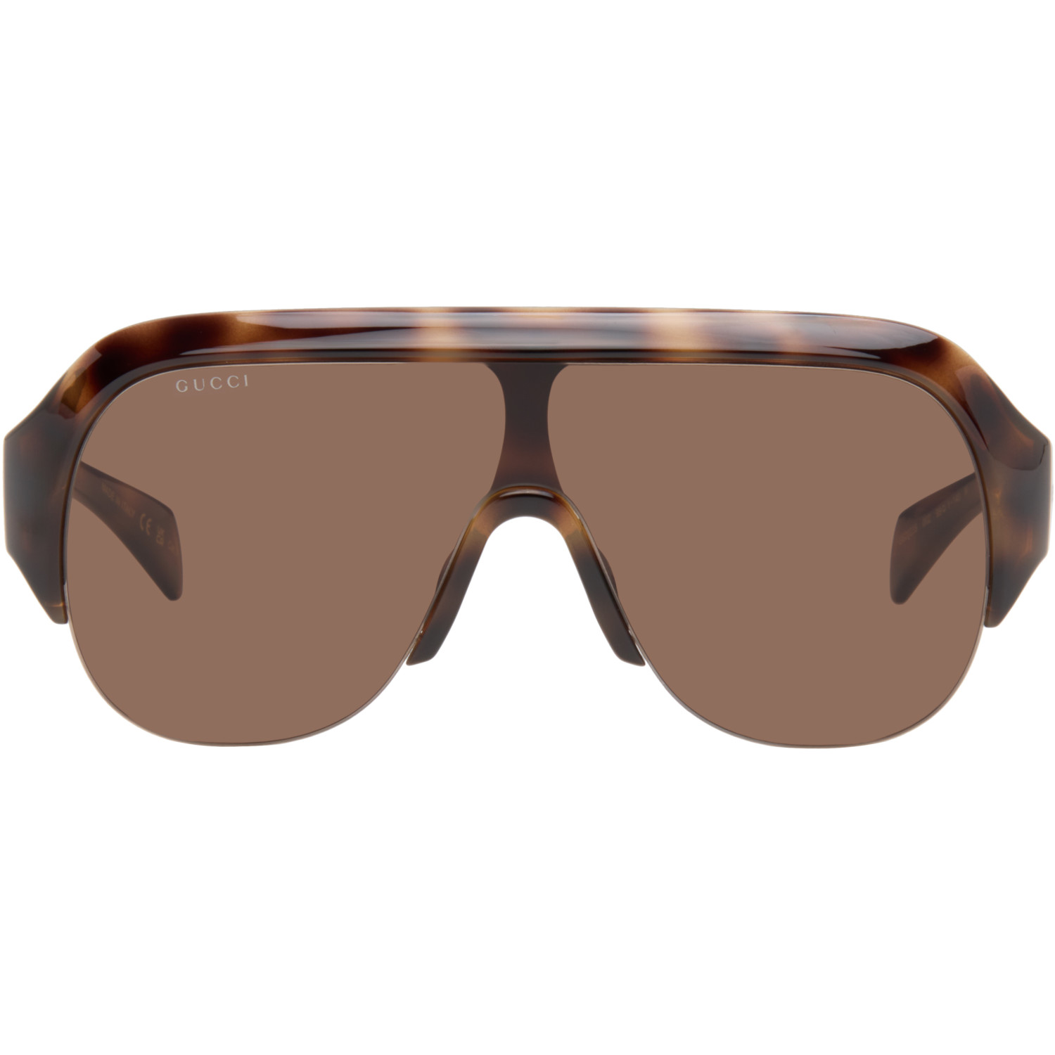 Gucci Brown Shield Sunglasses