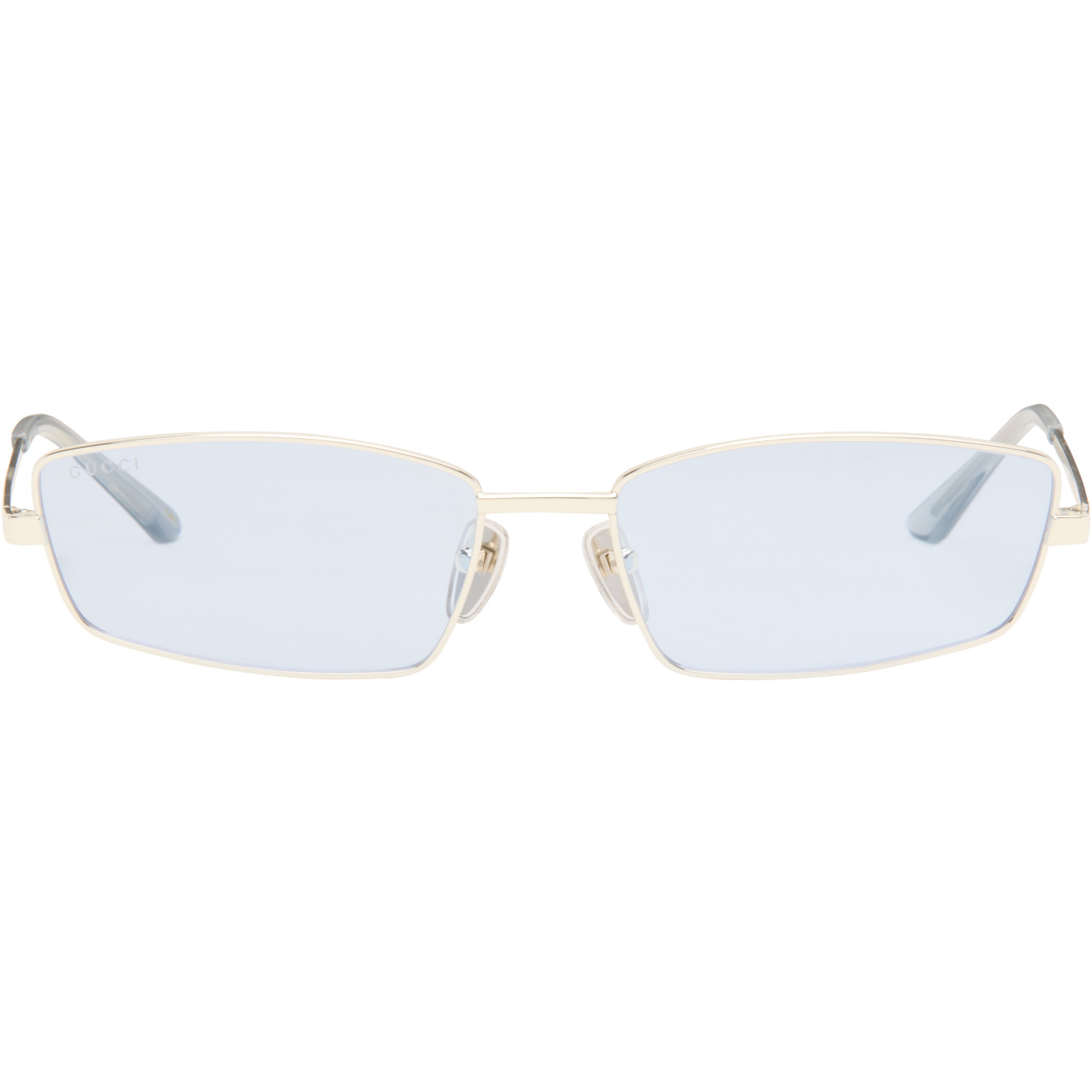 Gucci Silver Rectangular Frame Sunglasses