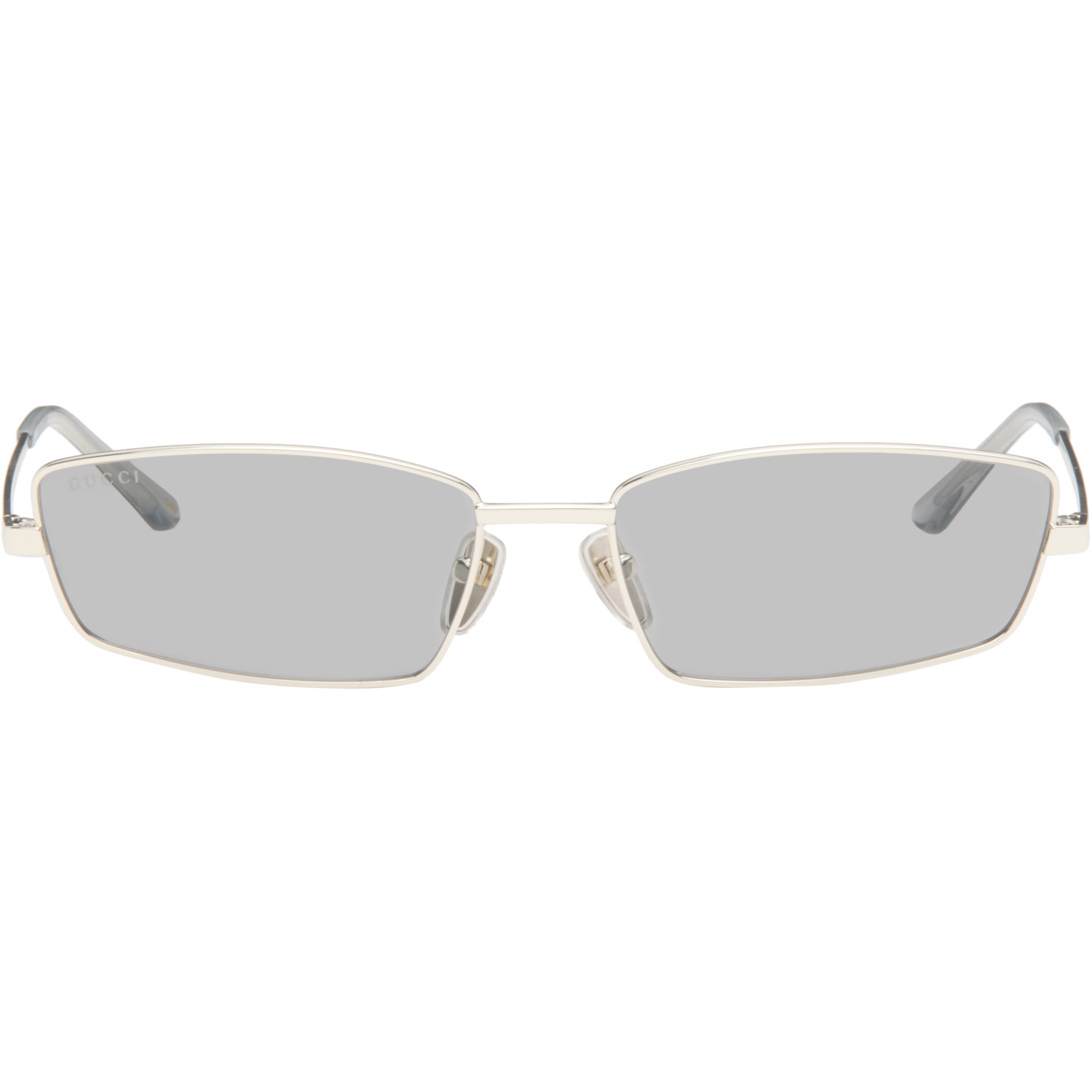 Gucci Silver Rectangular Frame Sunglasses