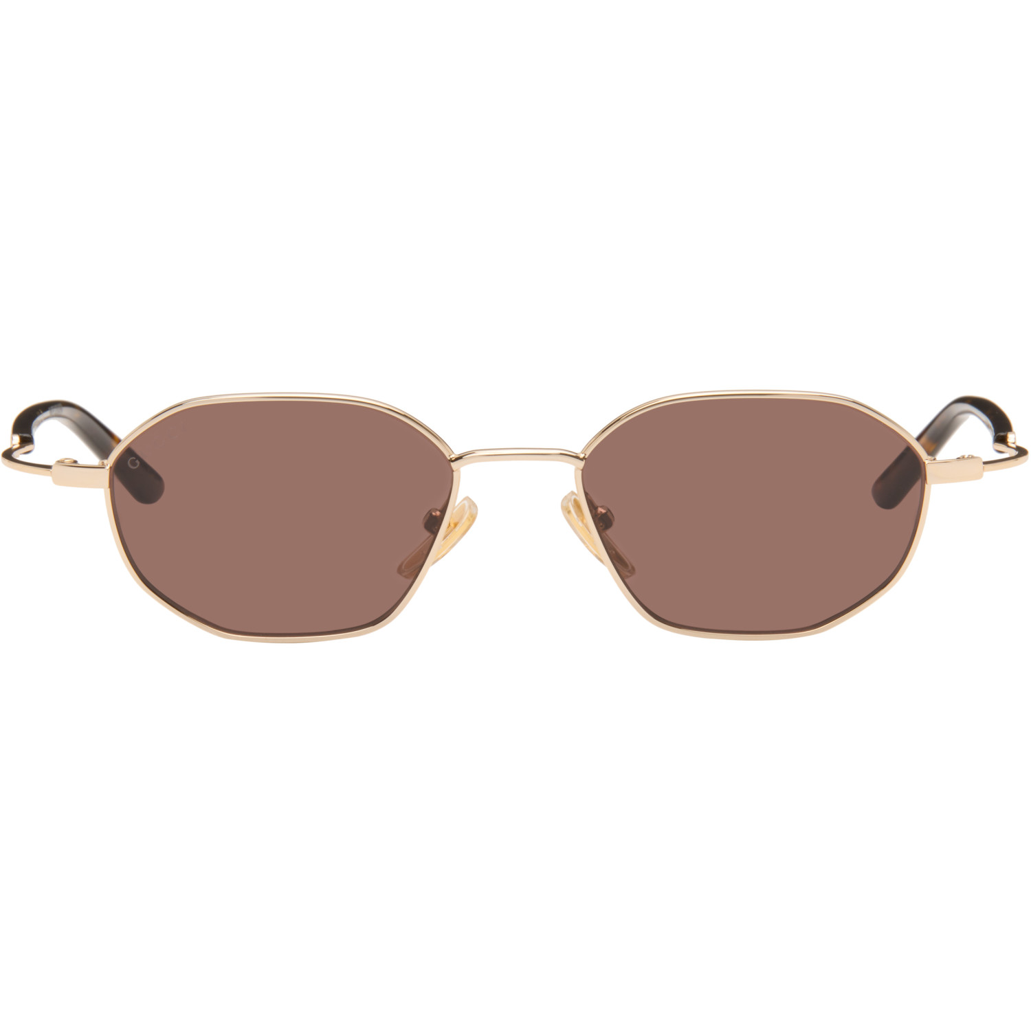 Gucci Gold Geometric-Frame Sunglasses