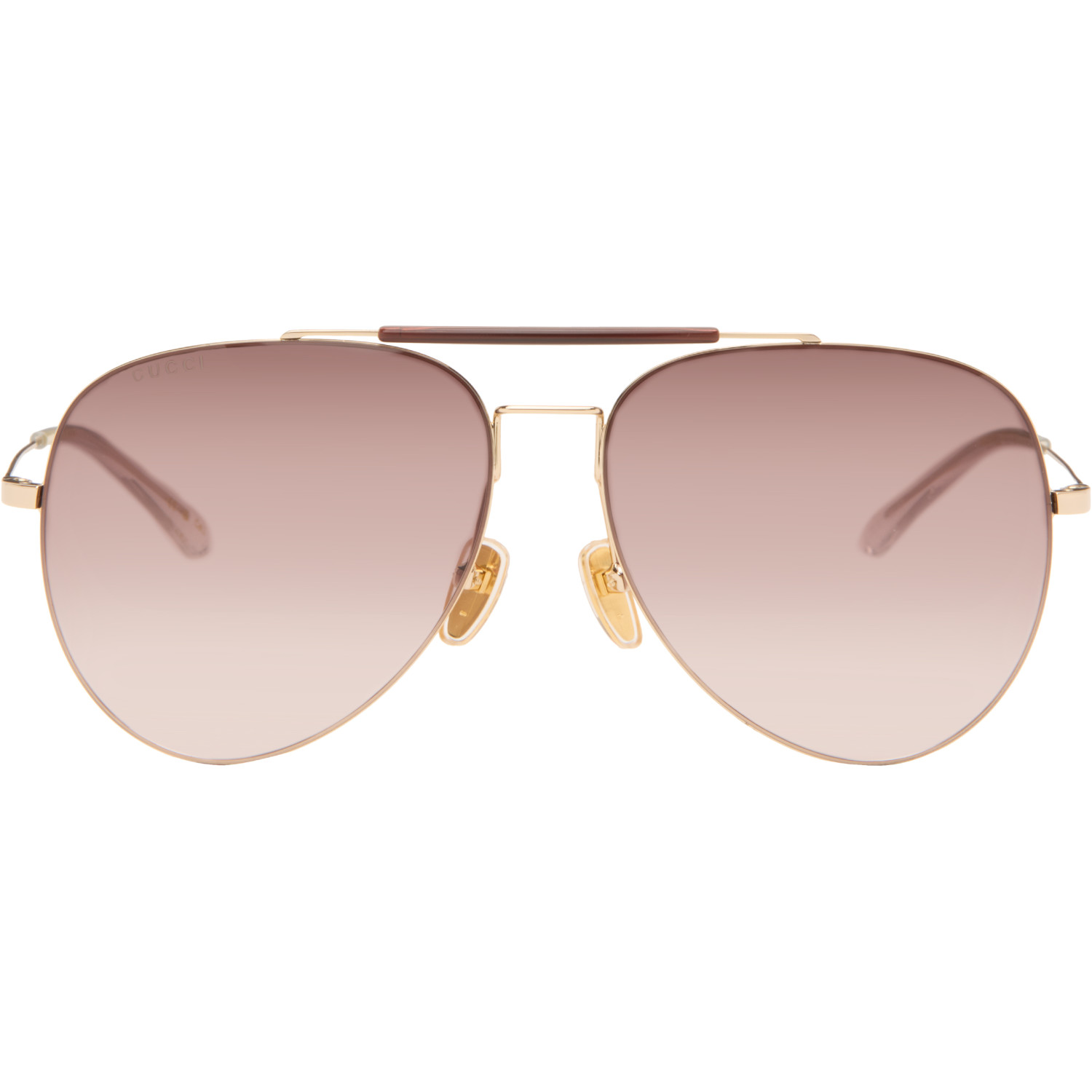 Gucci Gold Aviator Frame Sunglasses
