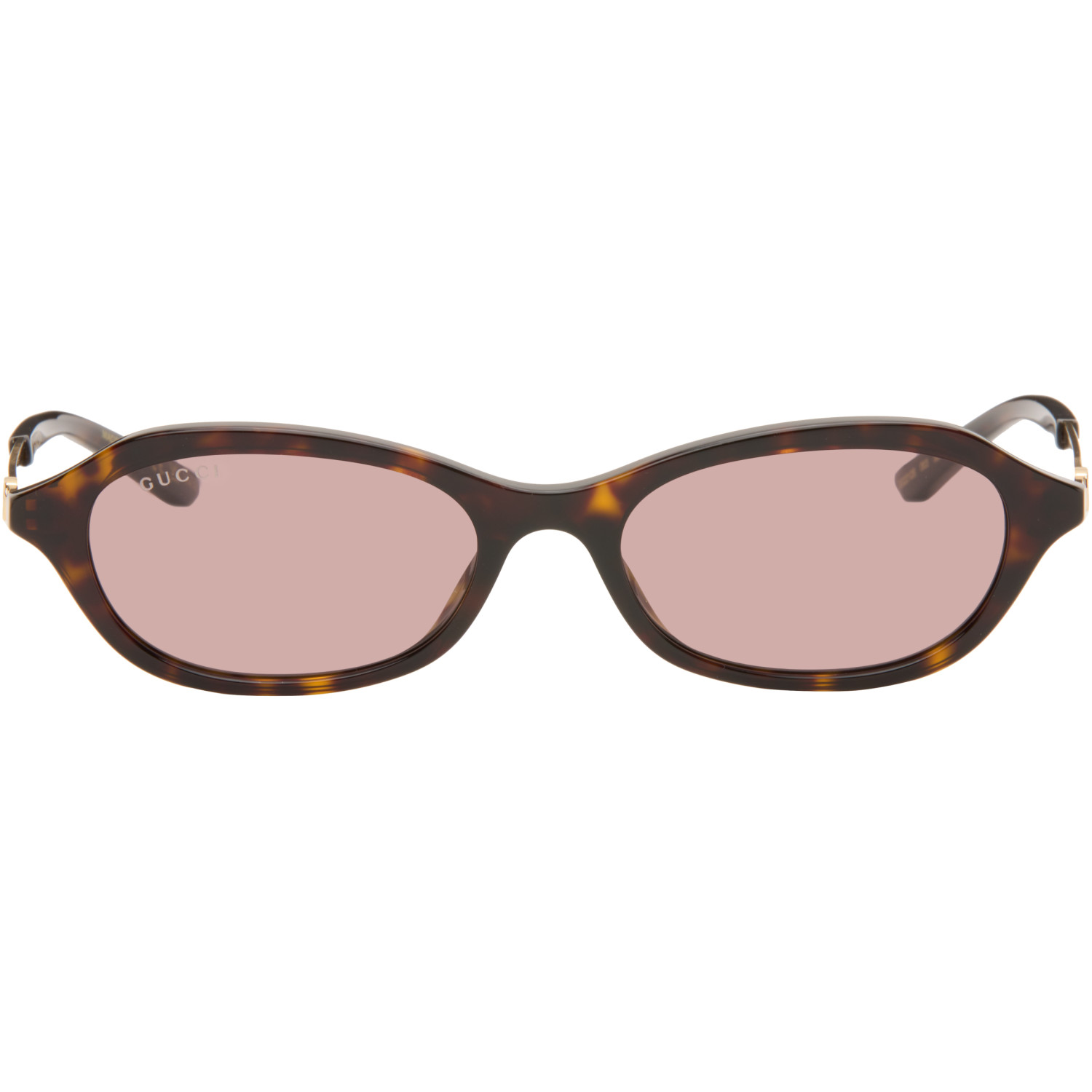 Gucci Brown Oval-Frame Sunglasses