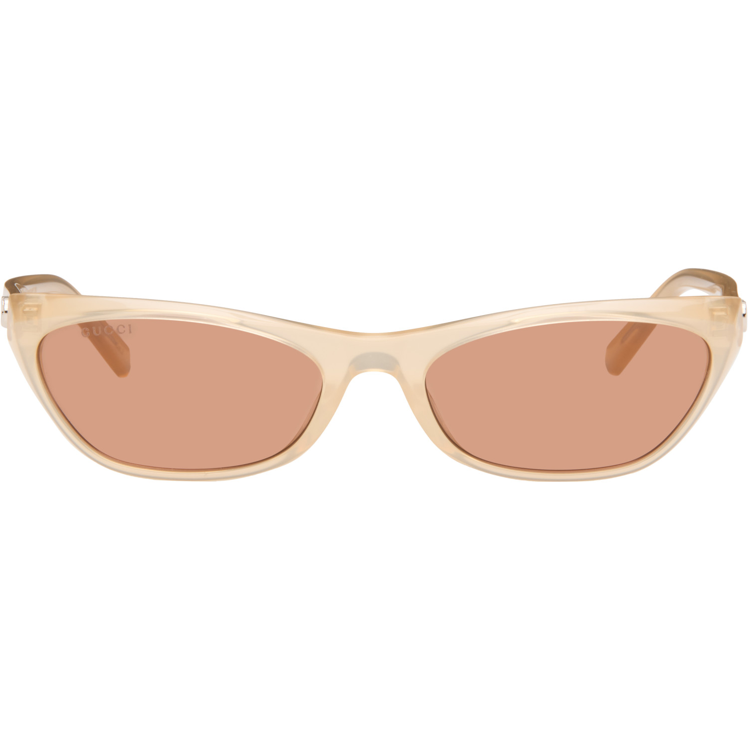 Gucci Beige Geometric-Frame Sunglasses