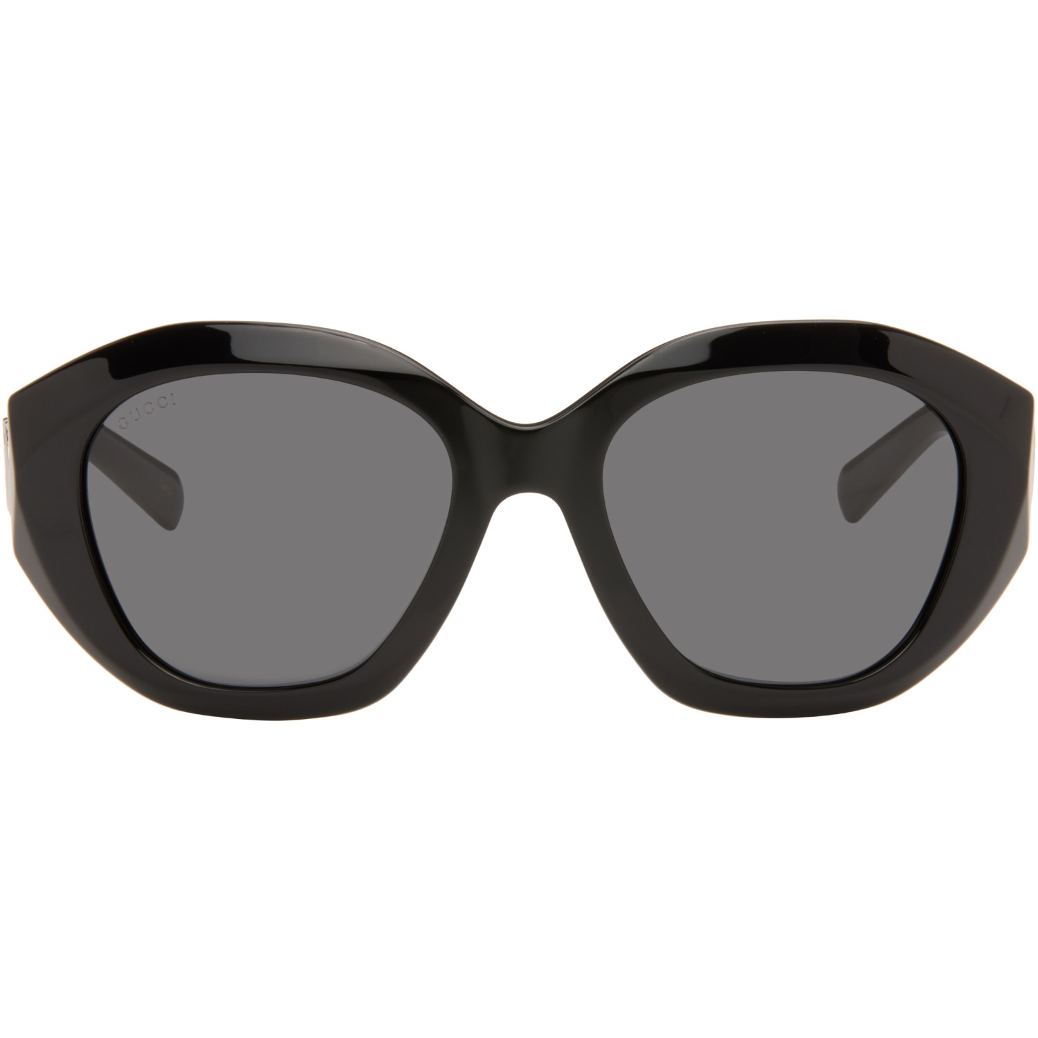 Gucci Black Geometric-Frame Sunglasses
