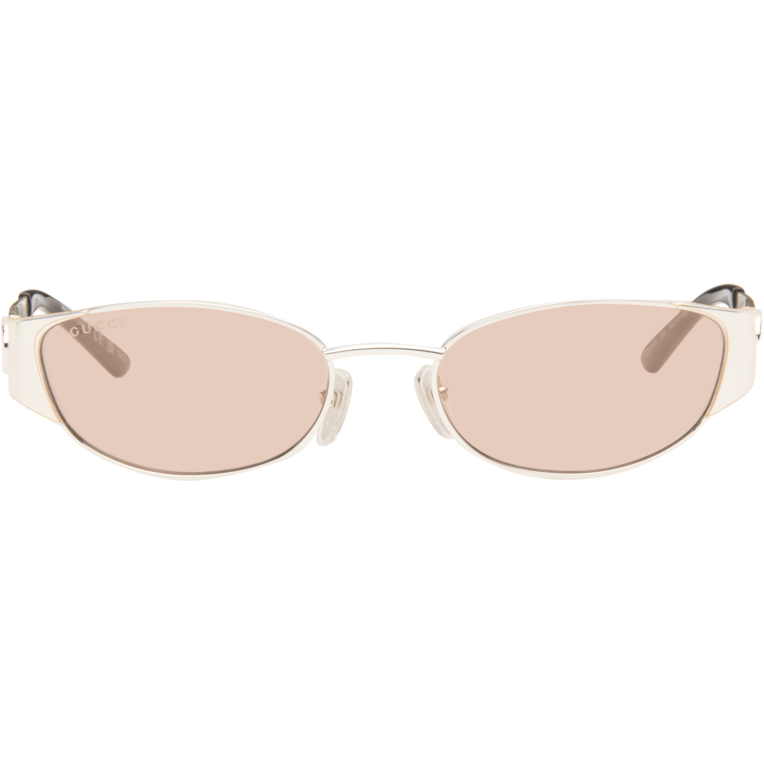 Gucci Silver Oval-Frame Sunglasses