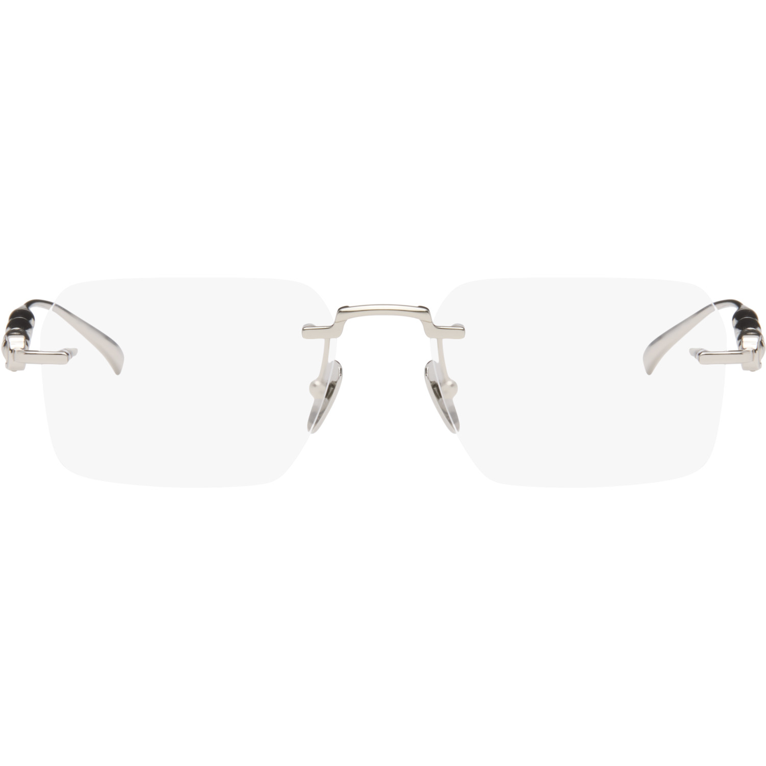 Gucci Silver Rectangular Glasses
