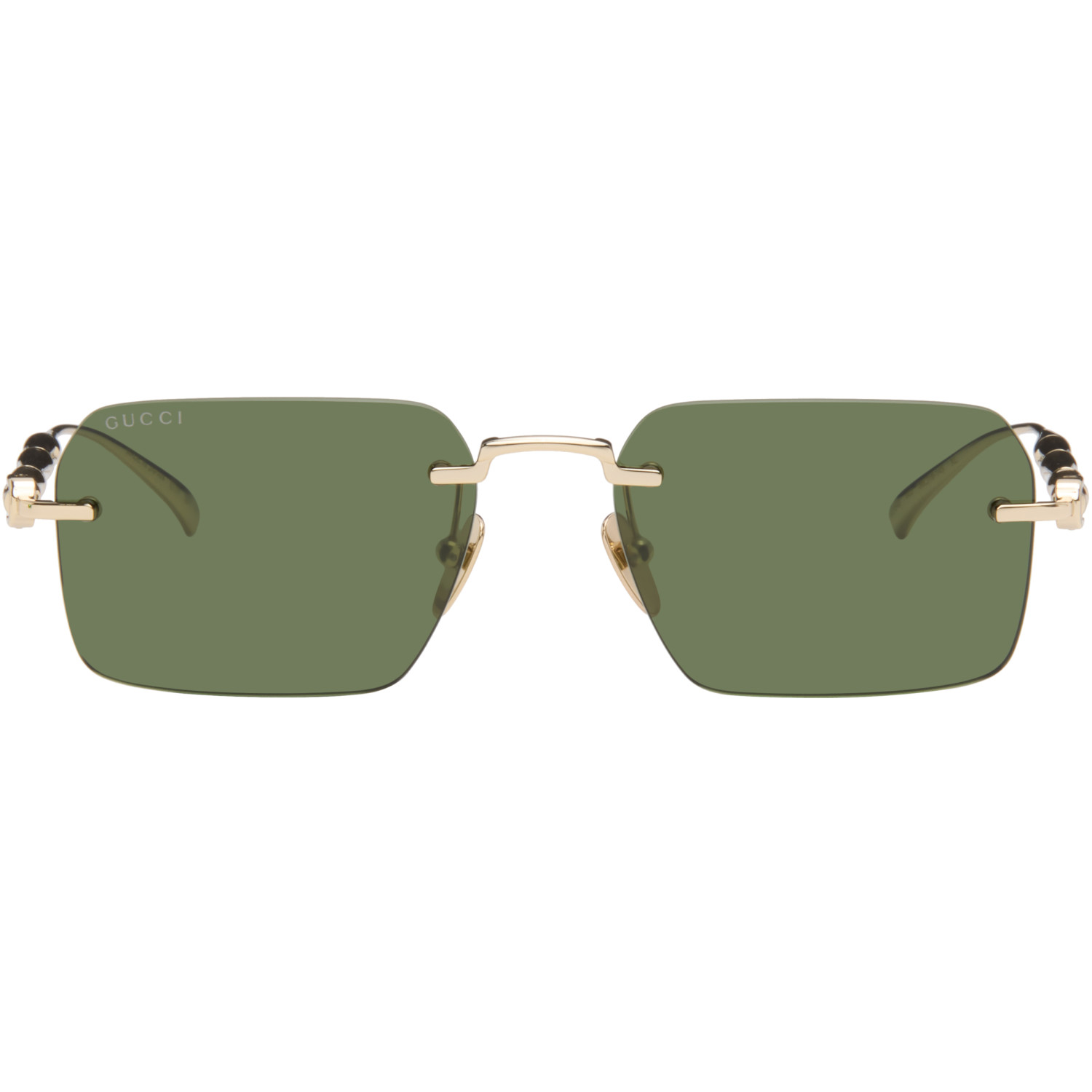 Gucci Gold Frameless Rectangular Sunglasses