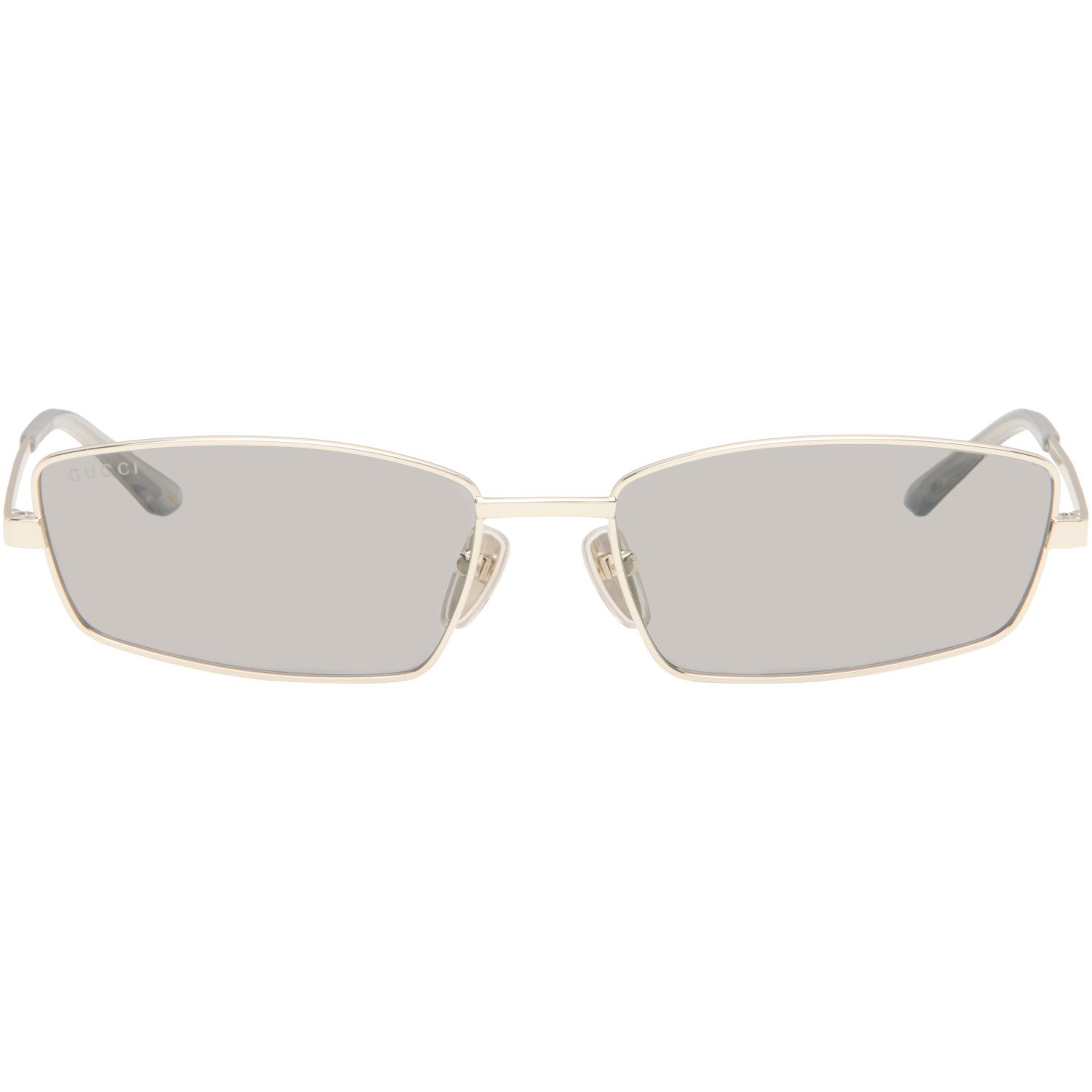 Gucci Silver Rectangular Frame Sunglasses