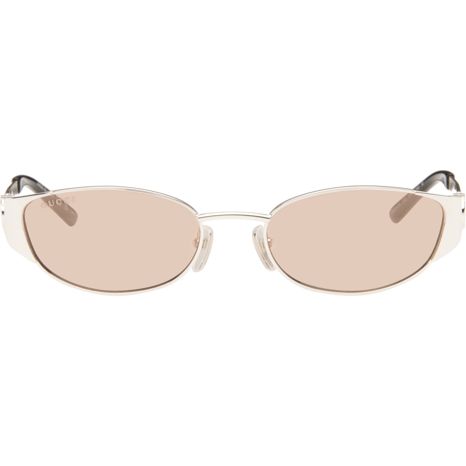Gucci Silver Oval-Frame Sunglasses