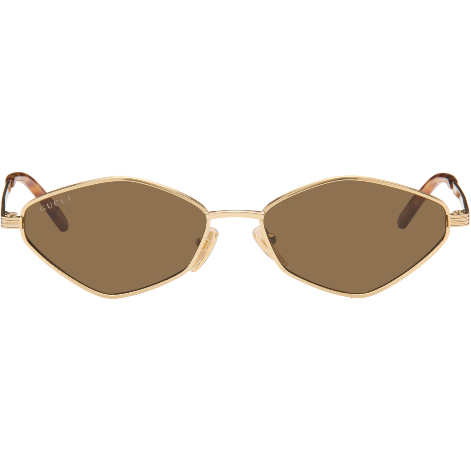 Gucci Gold Geometric-Frame Sunglasses