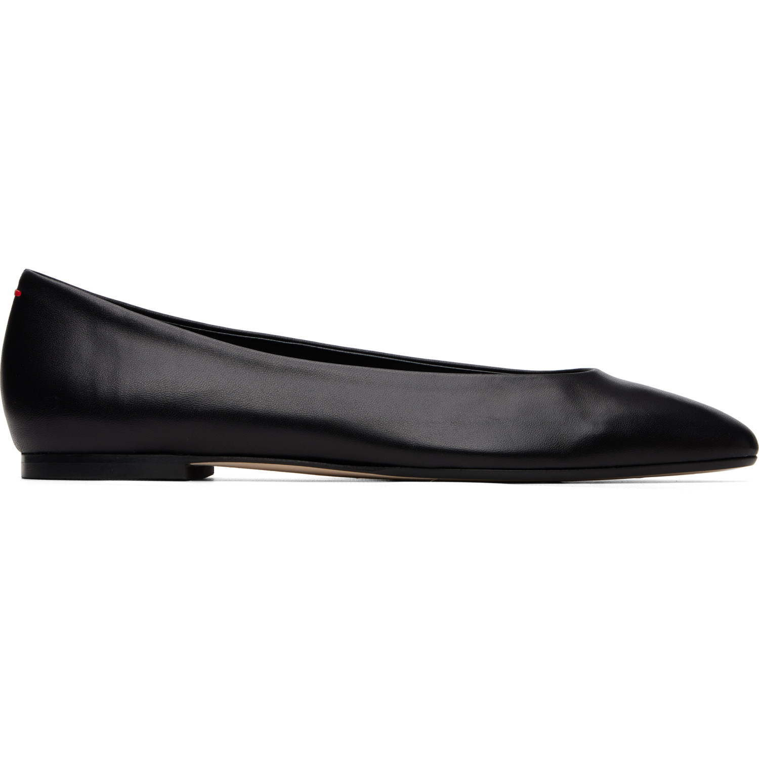 Aeyde Black Ellie Almond-Toe Ballerina Flats