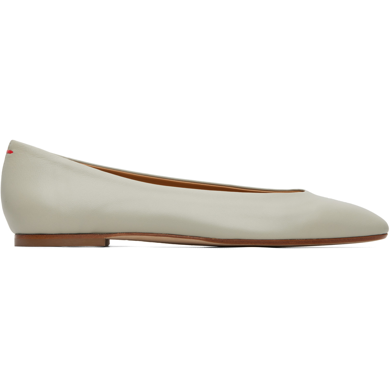 Aeyde Gray Ellie Almond-Toe Ballerina Flats