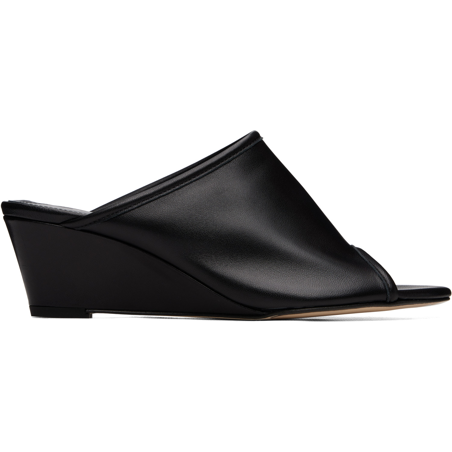 Aeyde Black Suzanne Wedge Heeled Sandals