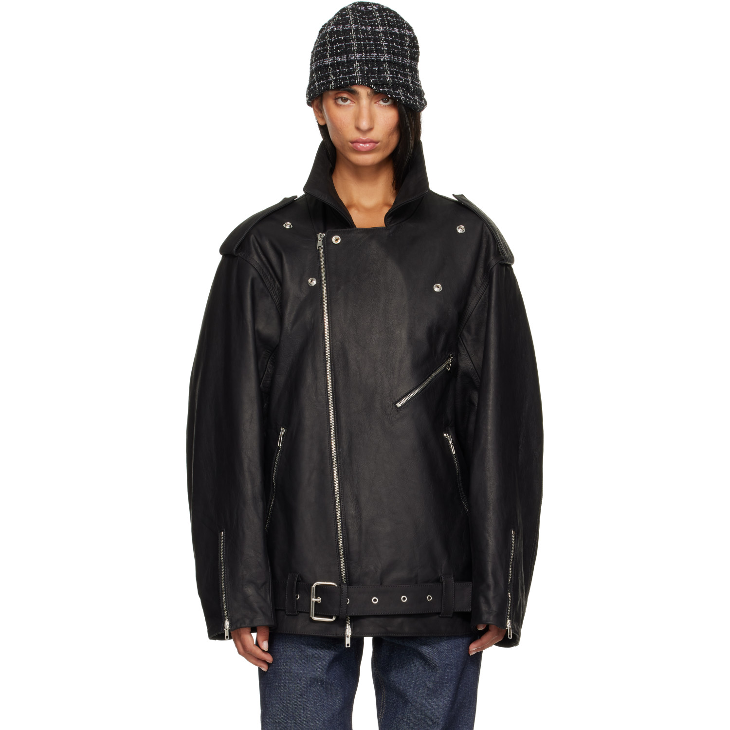 SECONDA Black Fonda Leather Jacket