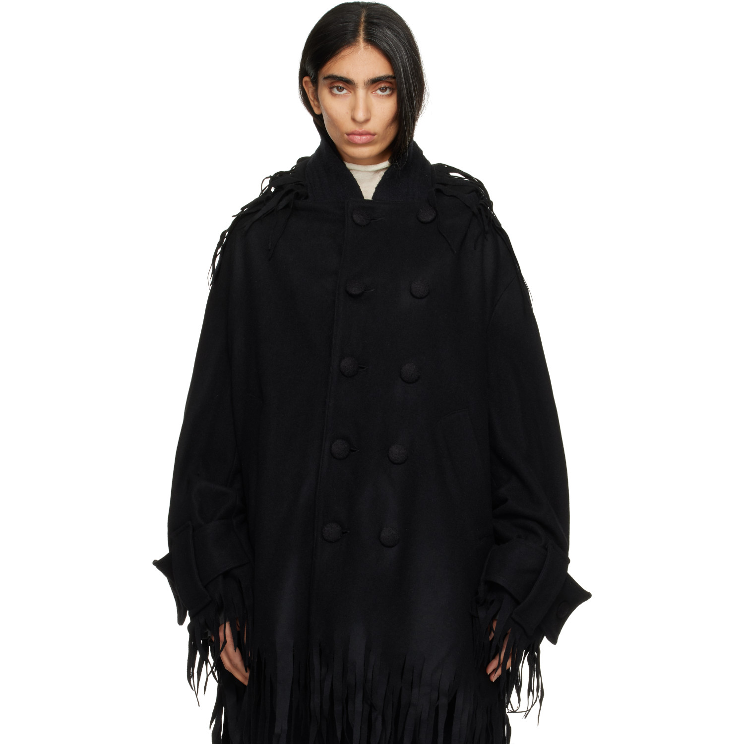 Joone Joonam Black Galway Double-Breasted Coat