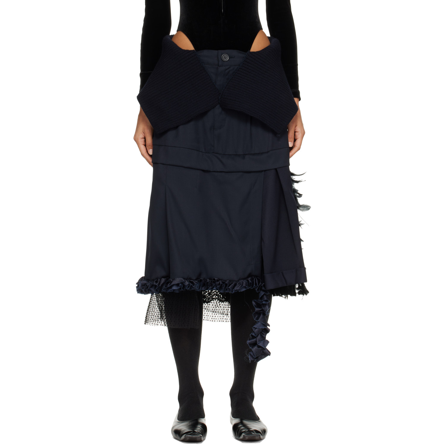 Joone Joonam Navy Fantasia Midi Skirt