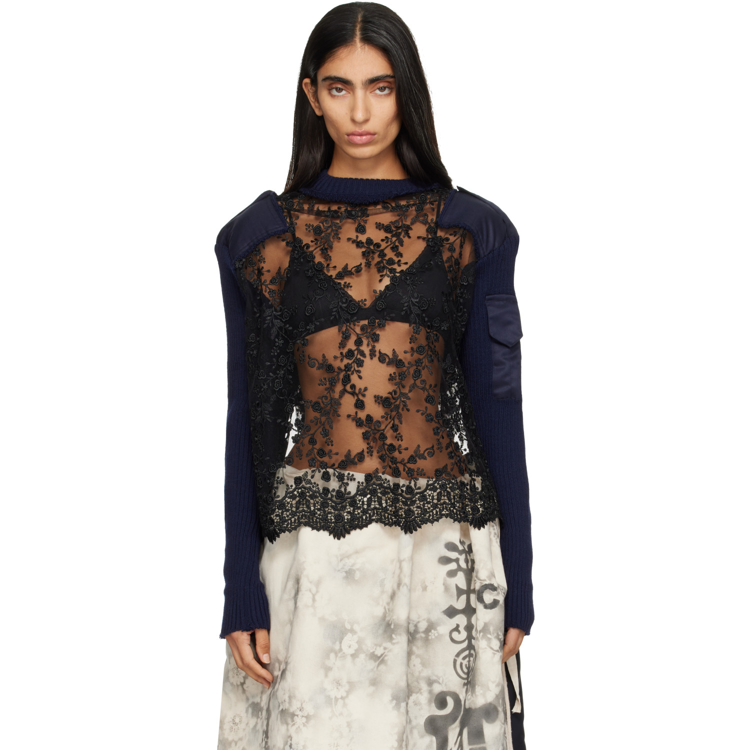 Joone Joonam Navy & Black Delft Commando Sweater