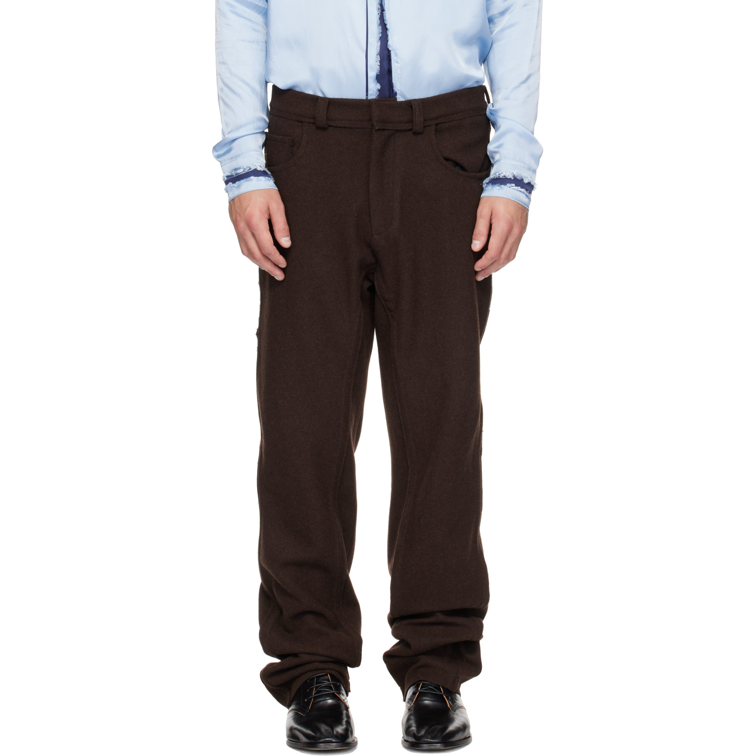 Edward Cuming Brown Raw Soft Trousers