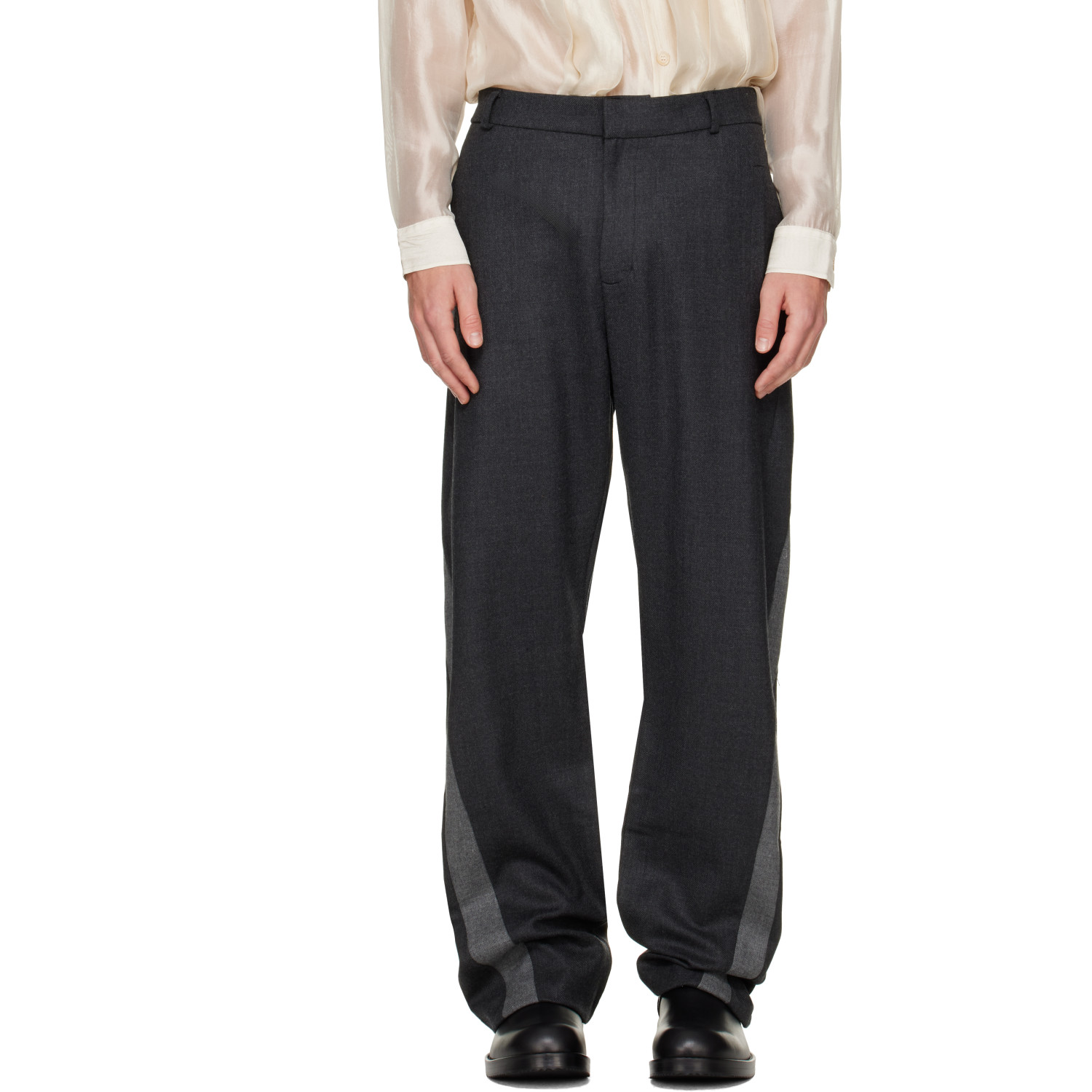 Edward Cuming Gray Twisted Tailored Trousers