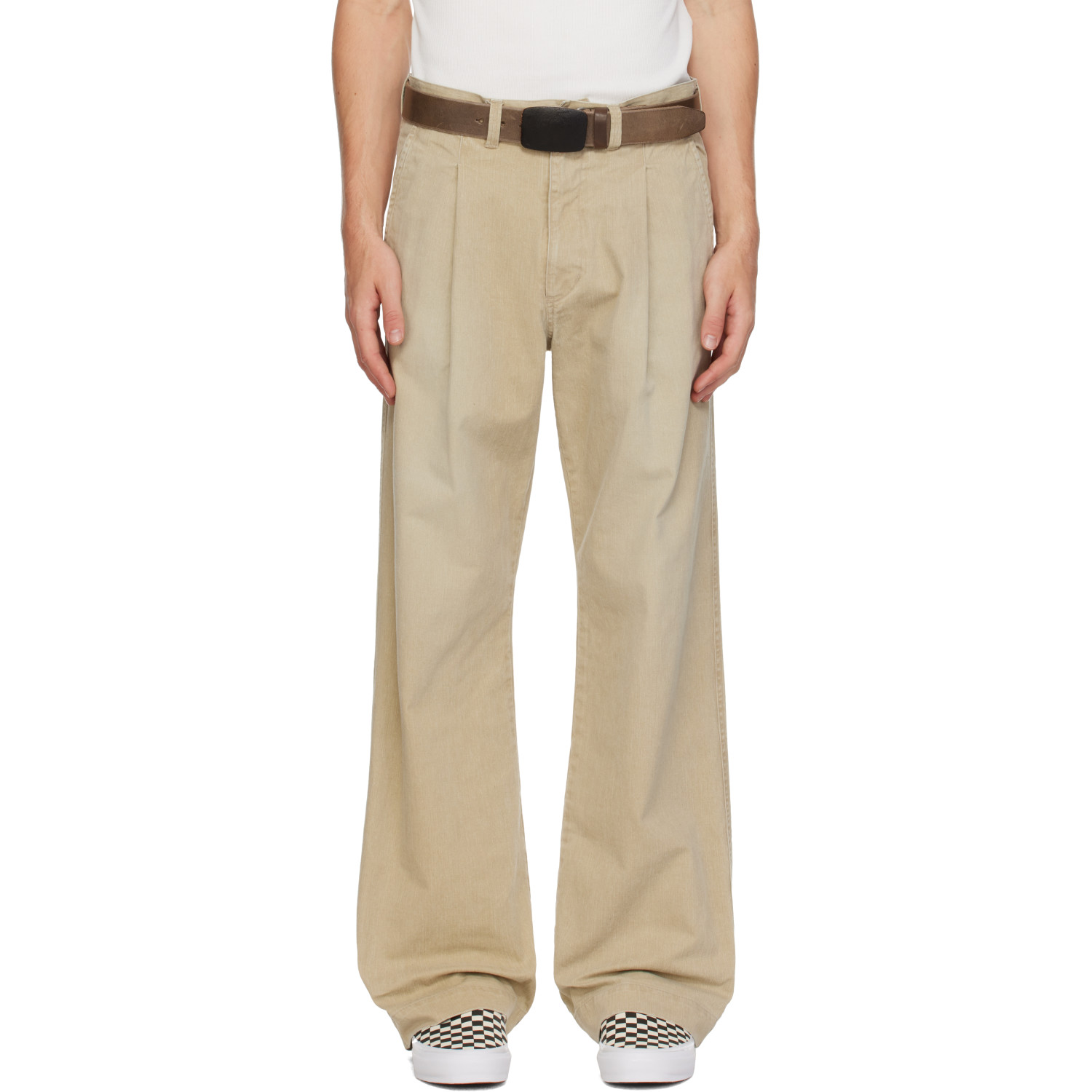 Kamiya Beige Chino Straight Trousers