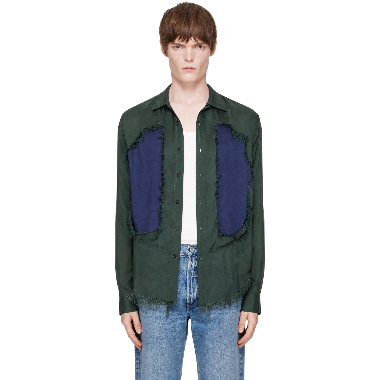 Edward Cuming Green & Navy Lung Window Shirt