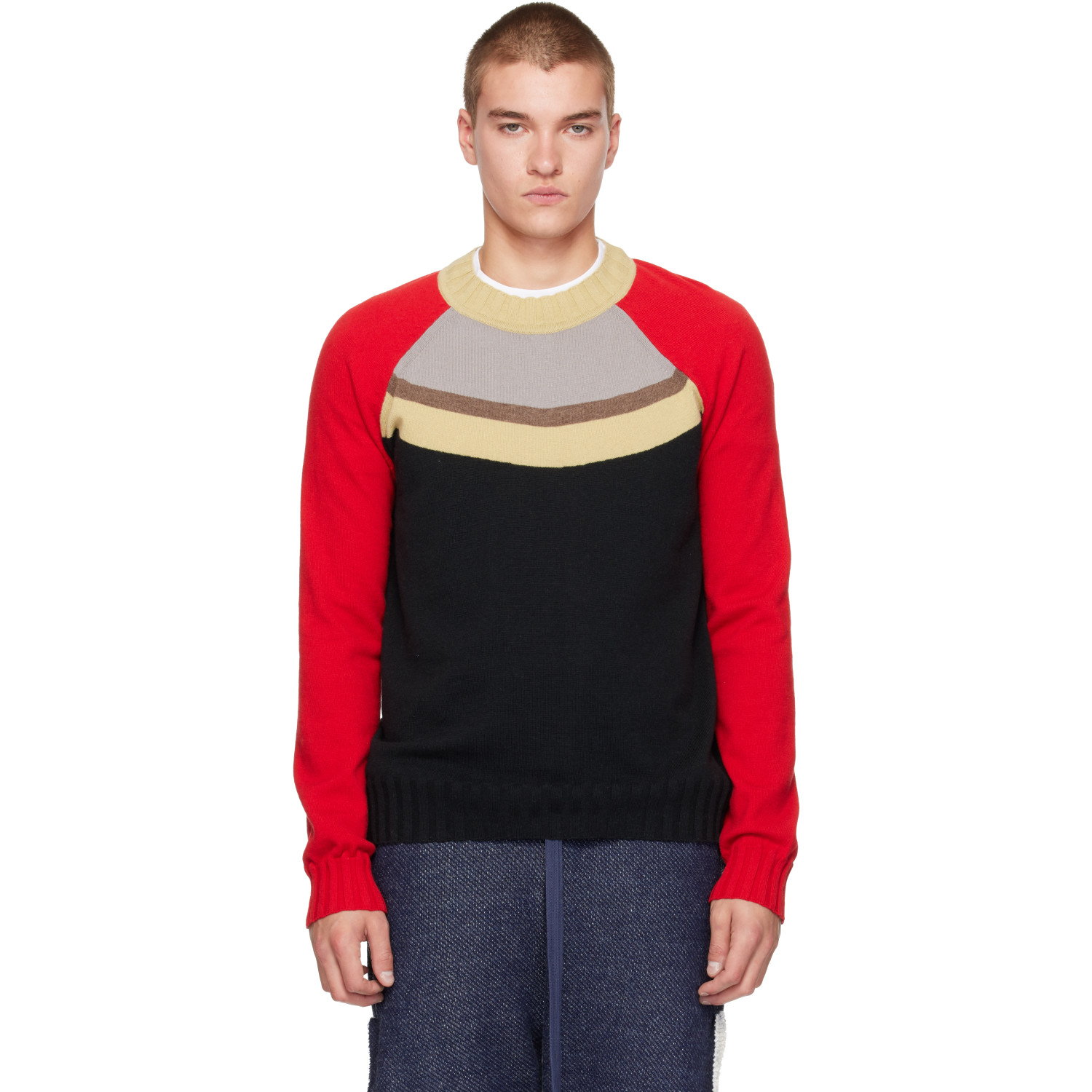 Edward Cuming Black & Red Off The Grid Sweater