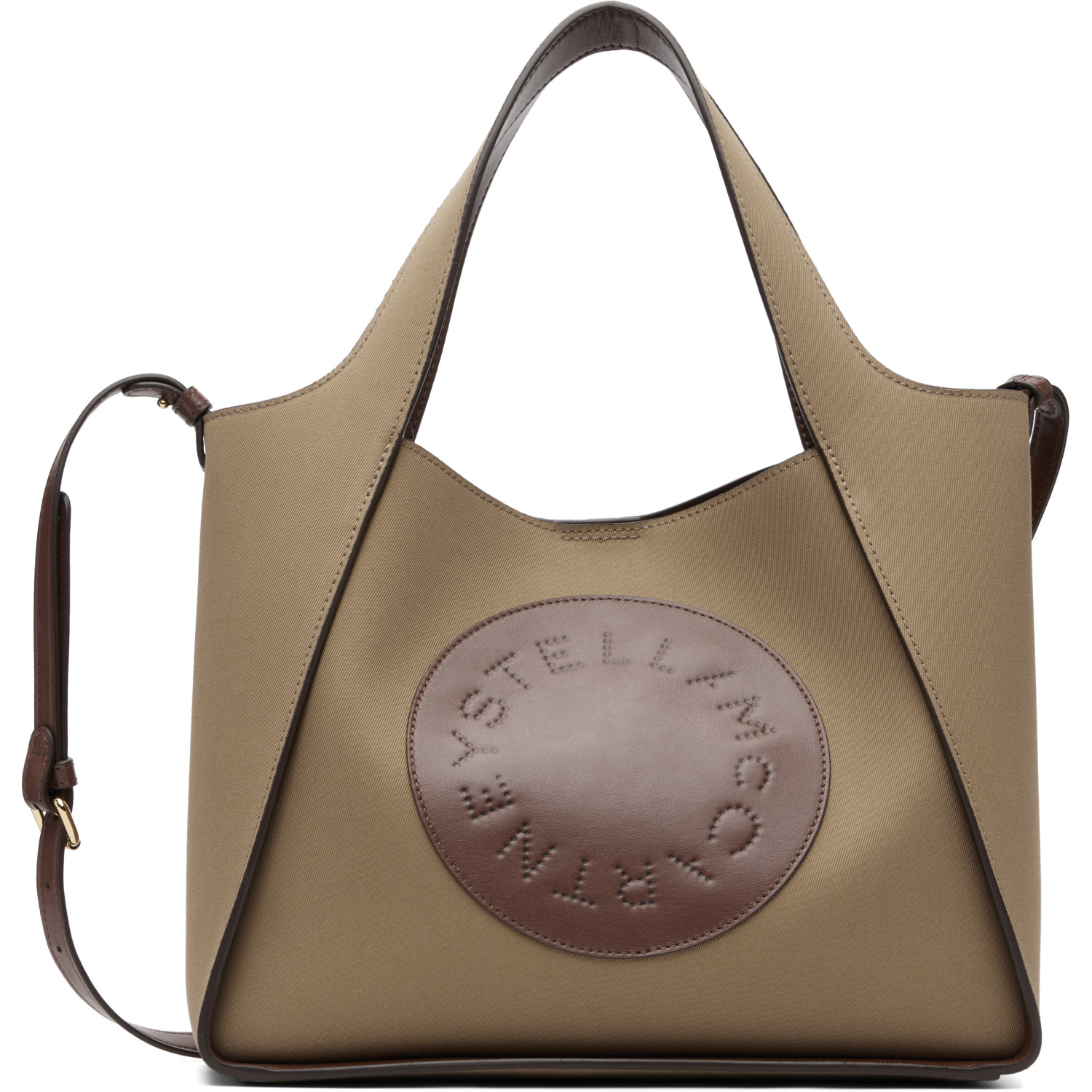 Stella McCartney Khaki Logo Crossbody Tote