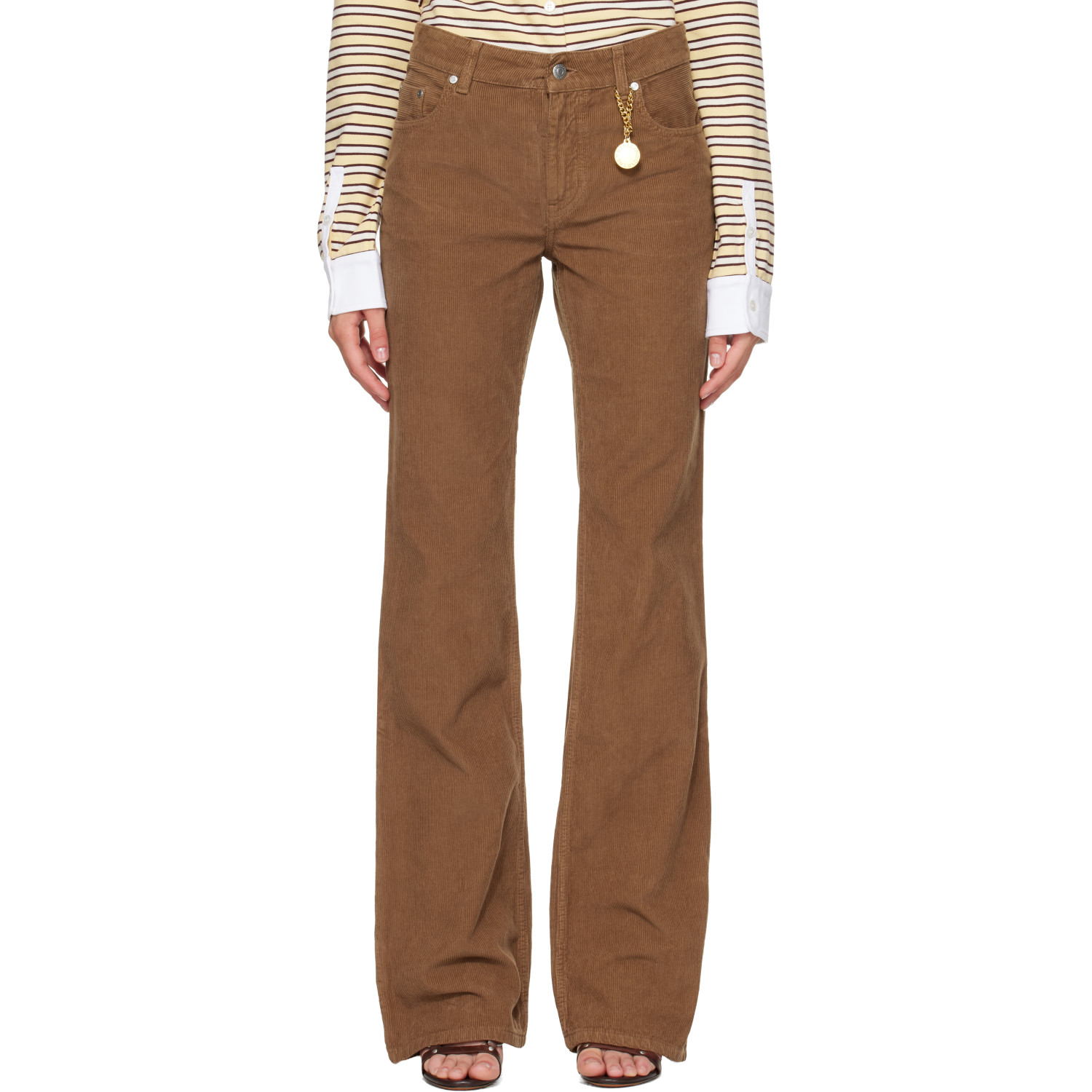 Stella McCartney Brown Corduroy Kick Flared Trousers