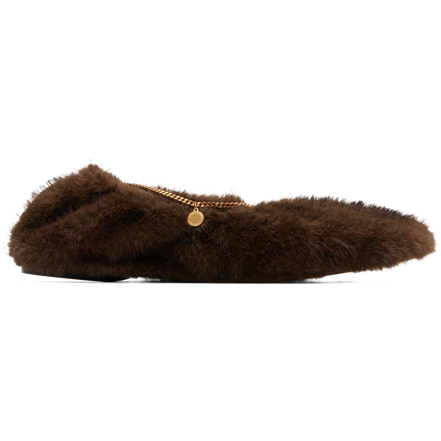 Stella McCartney Brown Mink Ankle Chain Ballerina Flats