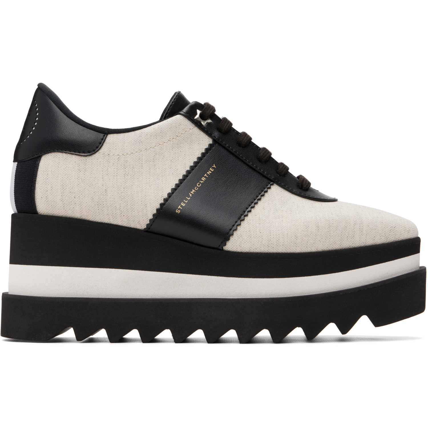 Stella McCartney Black & Off-White Sneakelyse Canvas Derbys