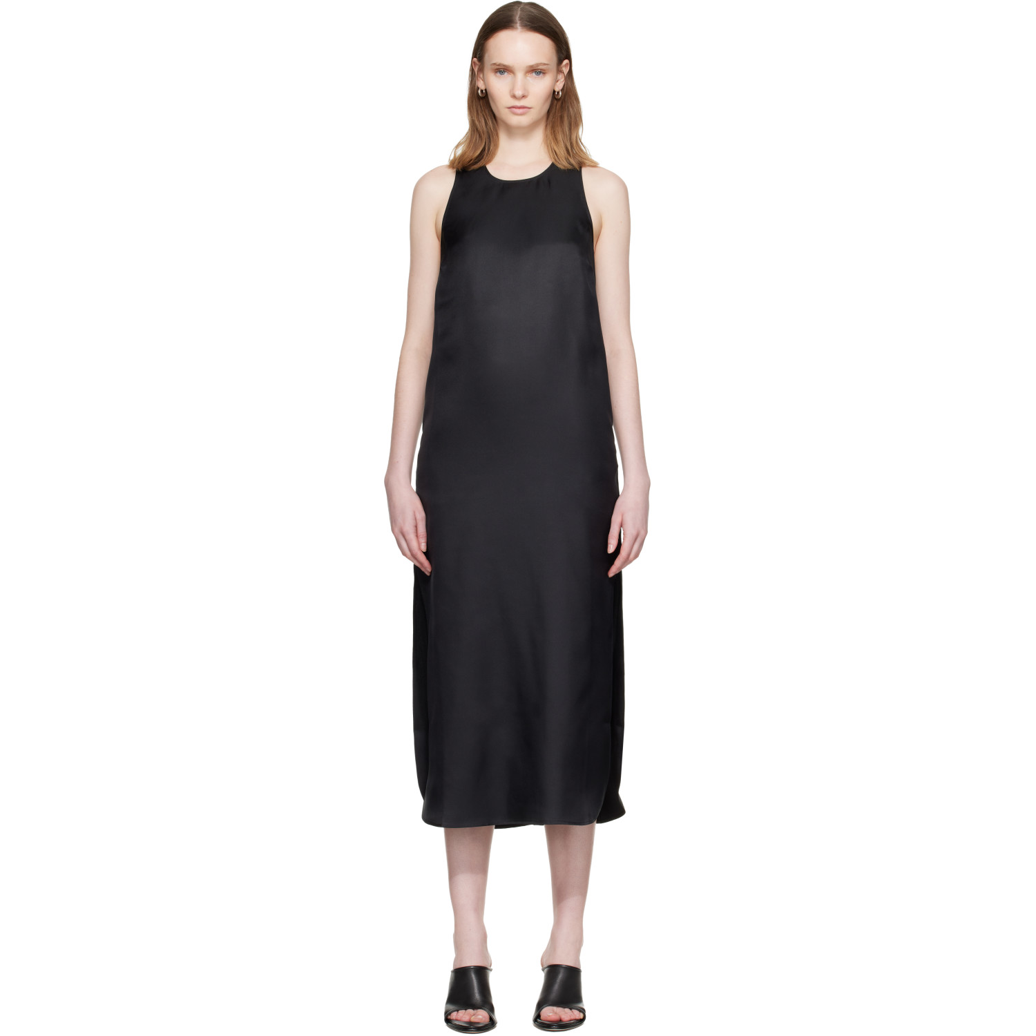 Loulou de Saison Black Paloma Silk Maxi Dress