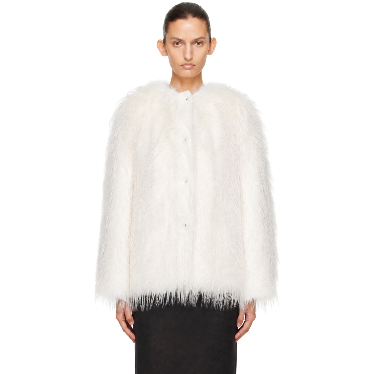 Loulou de Saison White Rowe Faux-Fur Coat
