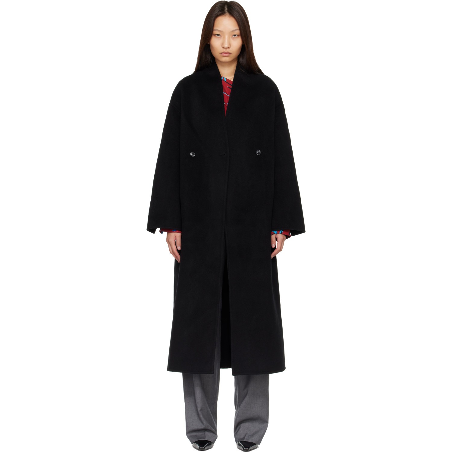 Loulou de Saison Black ARIS Oversized Double Breasted Coat