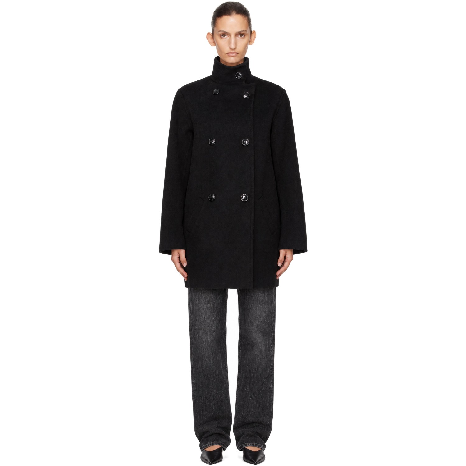 Loulou de Saison Black Olmo Wool Short Coat