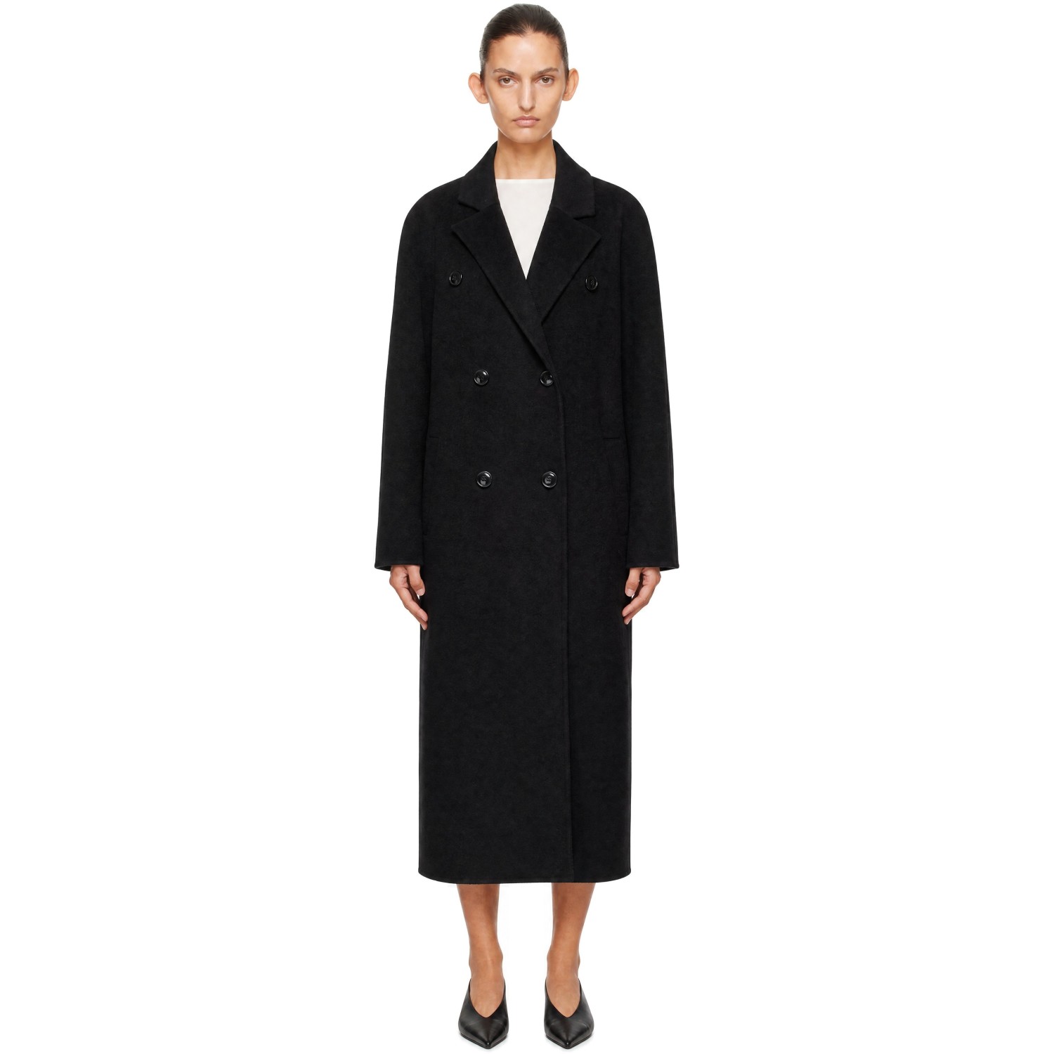 Loulou de Saison Black Irvin Long Wool Coat