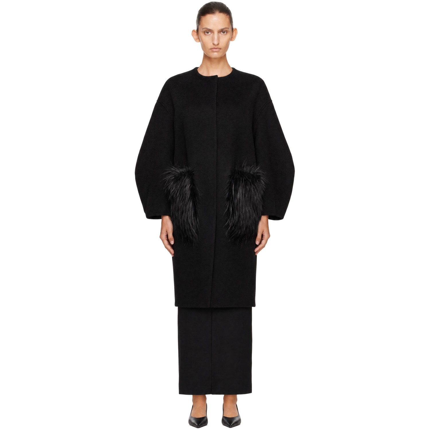 Loulou De Saison Black Wool Cashmere Coat