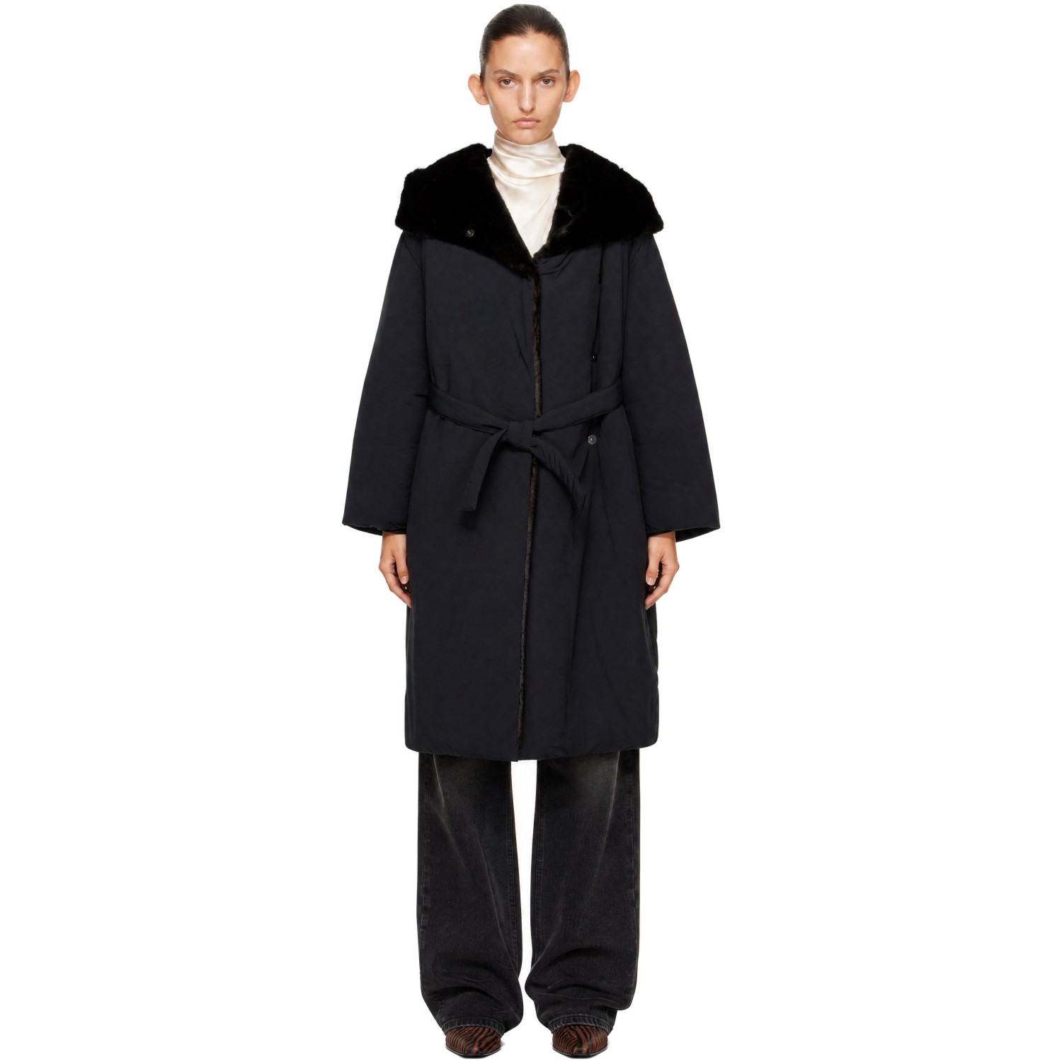 Loulou de Saison Black Darcy Midi Down Coat