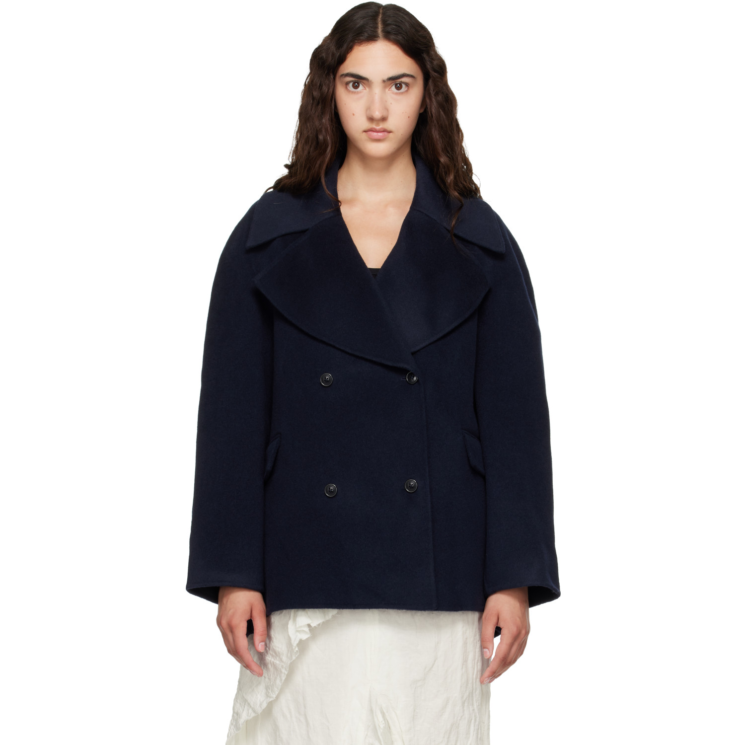 Loulou de Saison Navy NEIL Double Breasted Jacket