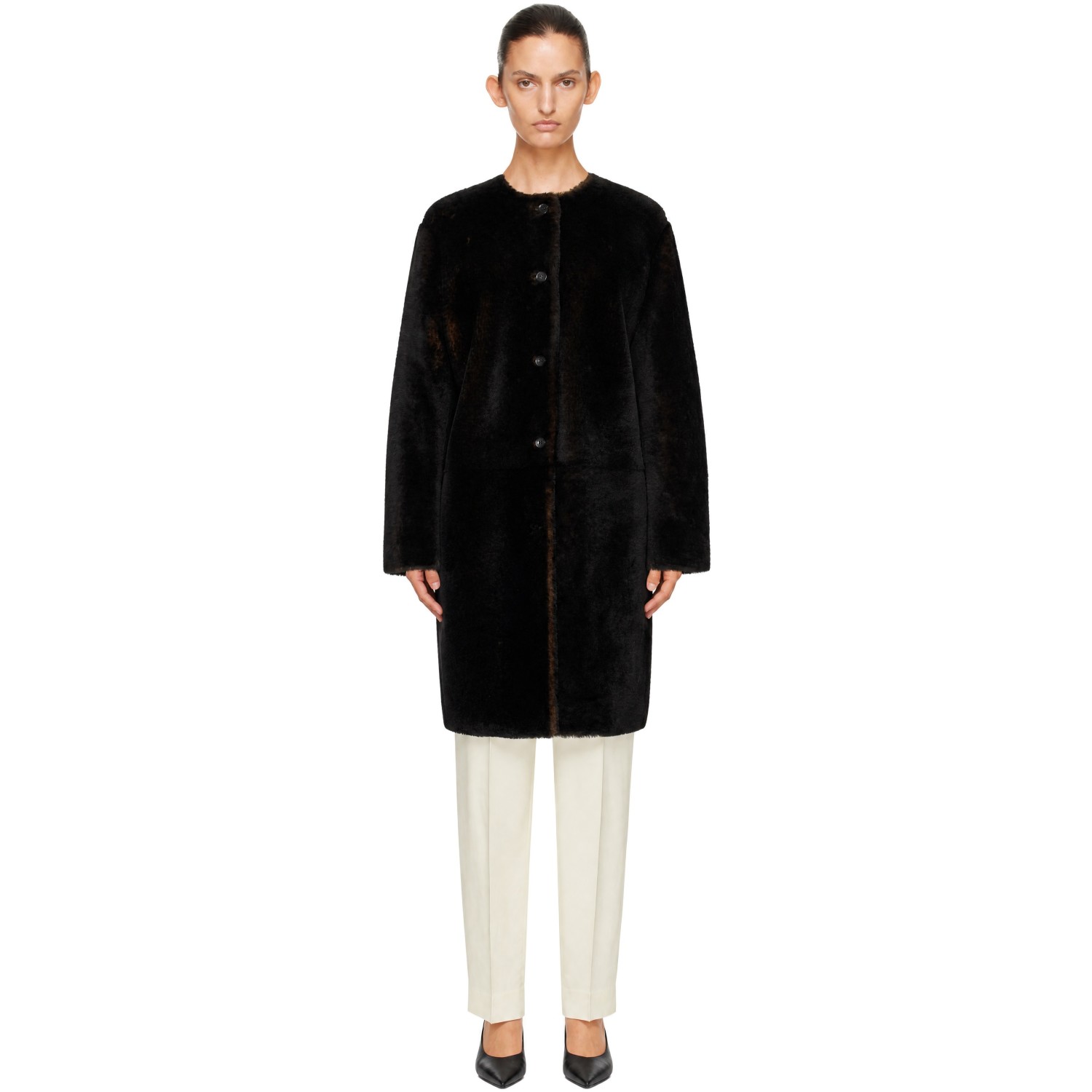 Loulou de Saison Brown Reversible Elba Leather Coat