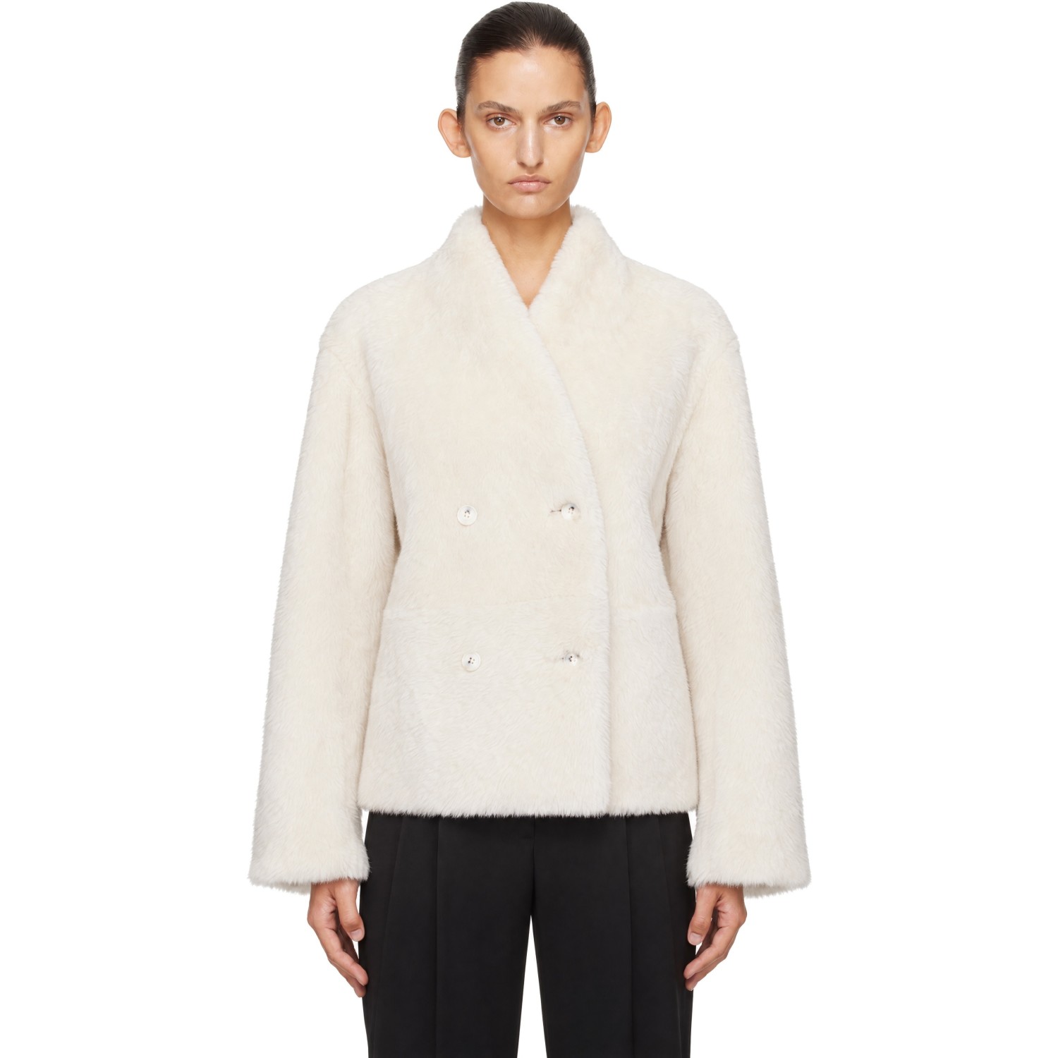 Loulou de Saison Off-White Reversible Catherine Leather Jacket