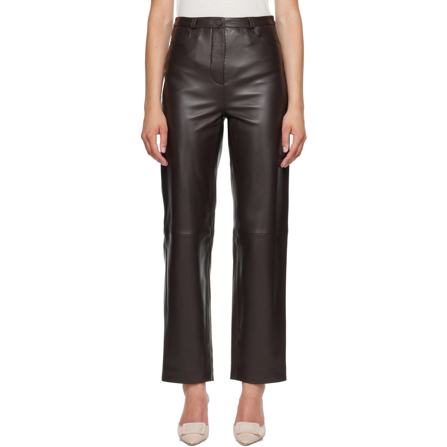 Loulou de Saison Brown COBE LDS Leather Trousers