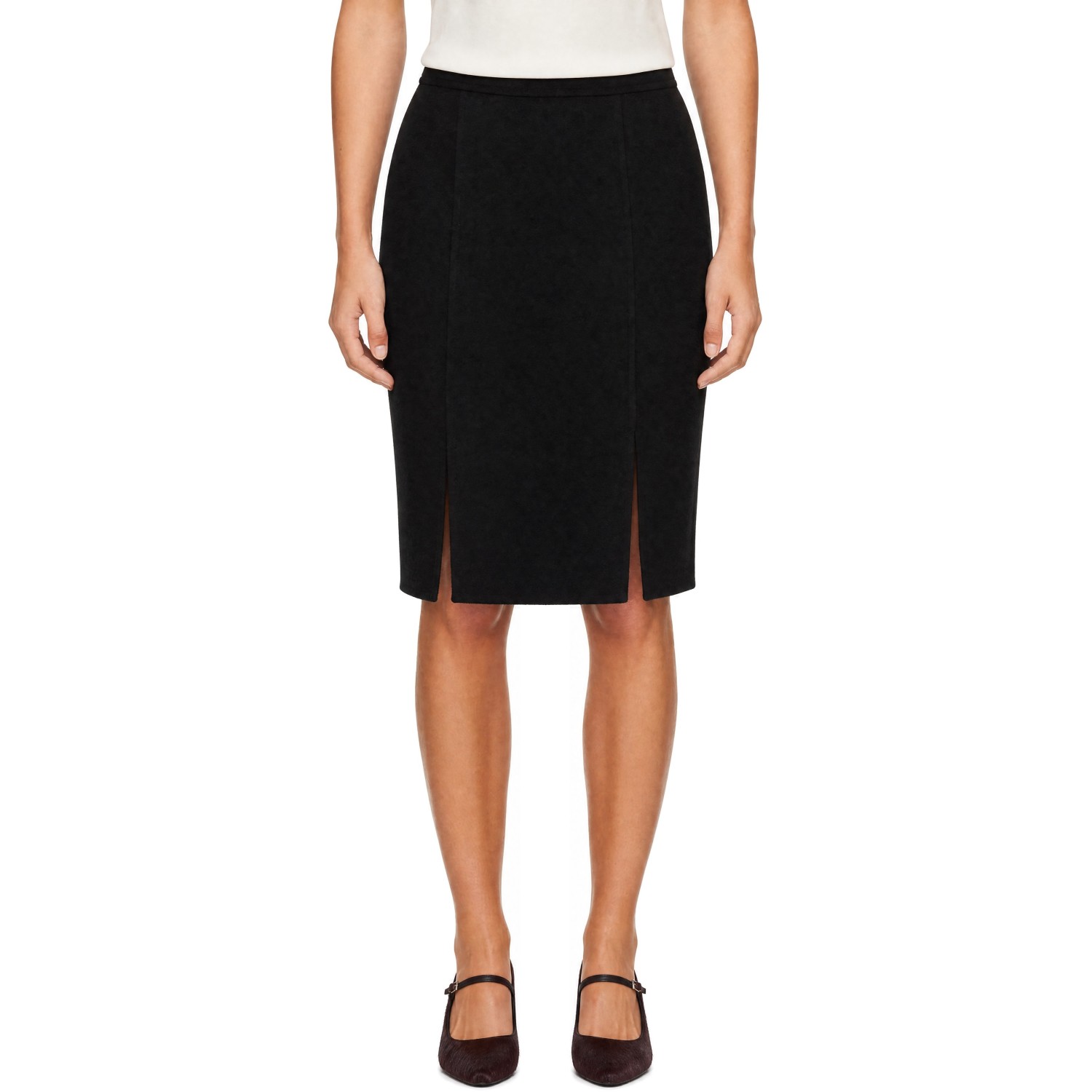 Loulou De Saison Black Judy Wool Cashmere Drap Miniskirt